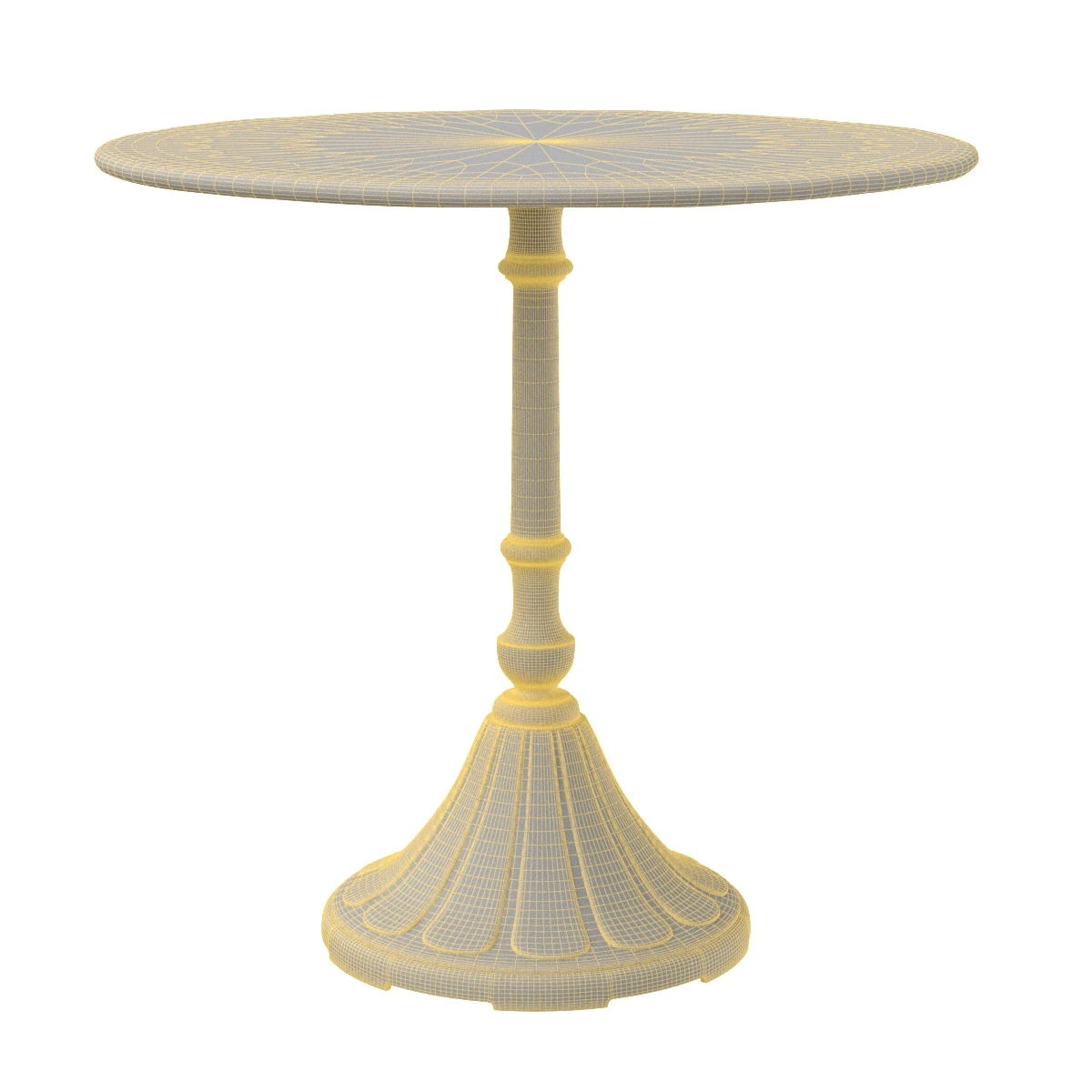 Russel Industrial Loft Black Iron Round Pedestal Dining Bistro Table 3D Model_07