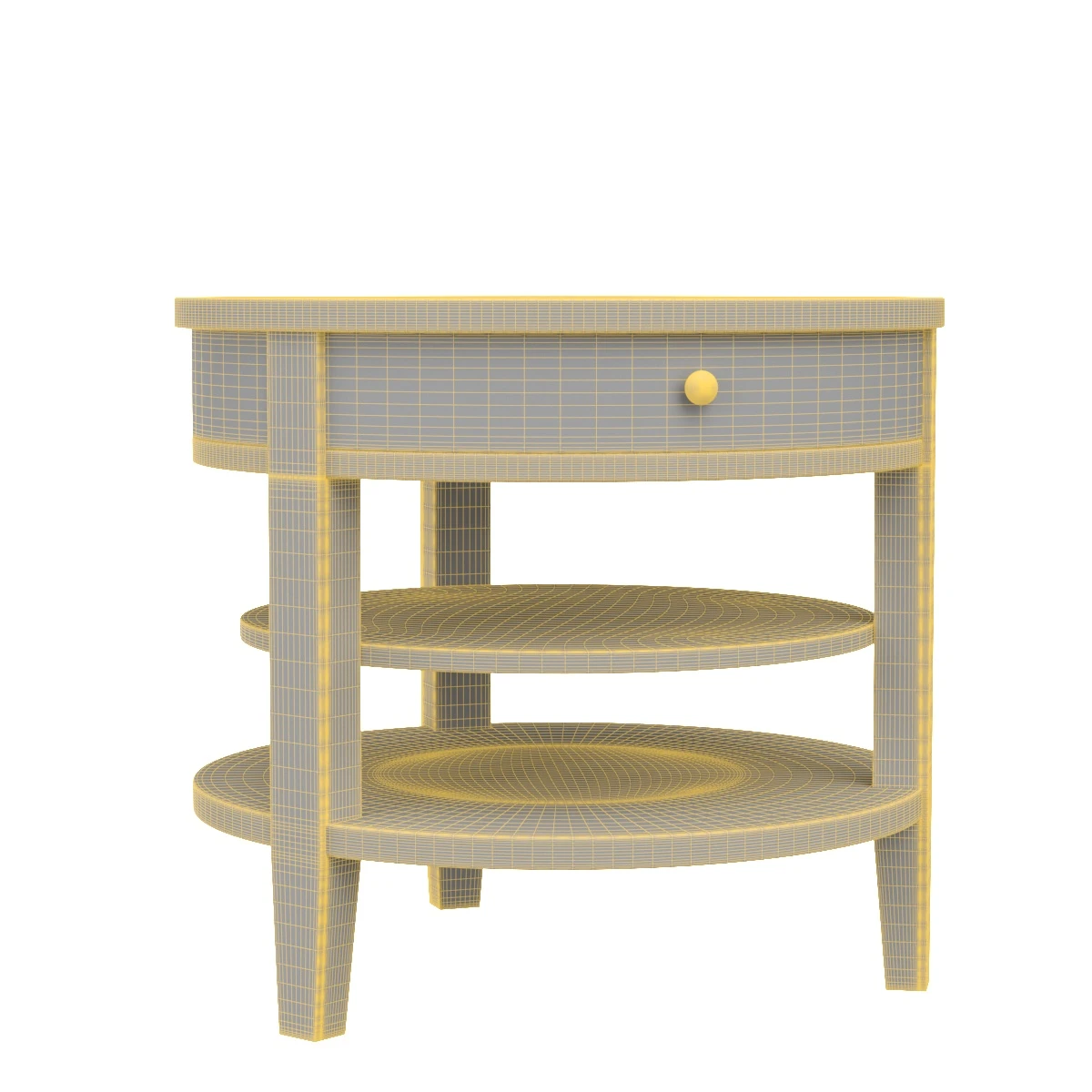 Sanctuary One Drawer Round Lamp Table Visage 3D Model_07