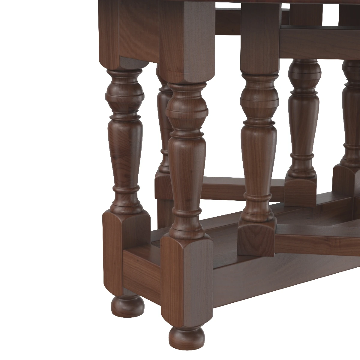 Small Antique Oak Gateleg Occasional Table 3D Model_05