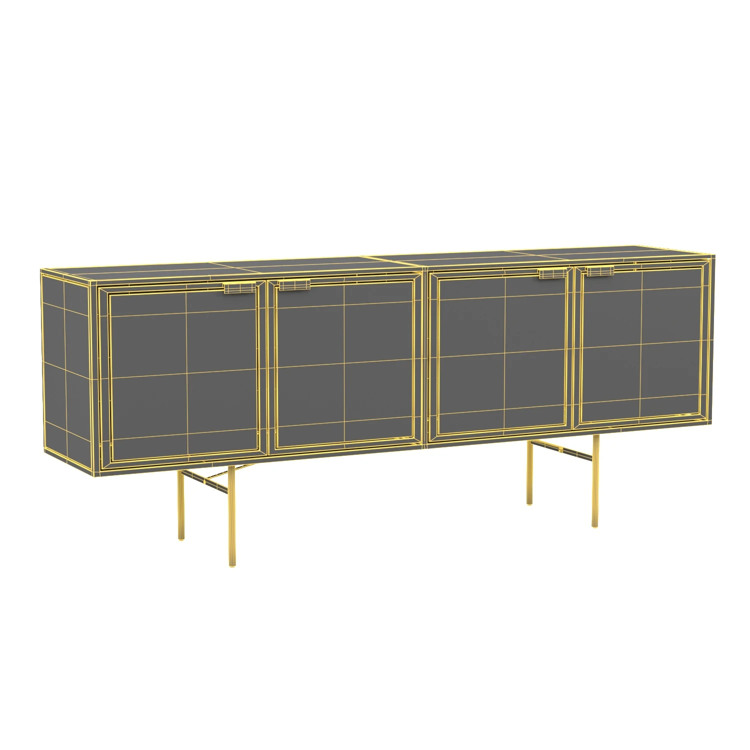 Sunburst Sideboard In Antique Nickel 3D Model_07