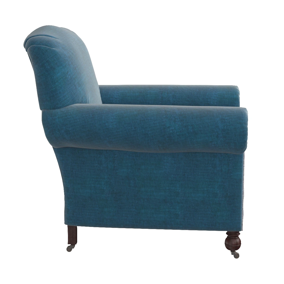 Victorian Napoleonic Blue Velvet Maple and Co Armchairs 3D Model_04