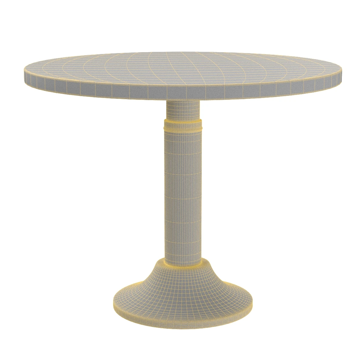 Vintage Round Pedestal Cafe Table 3D Model_07