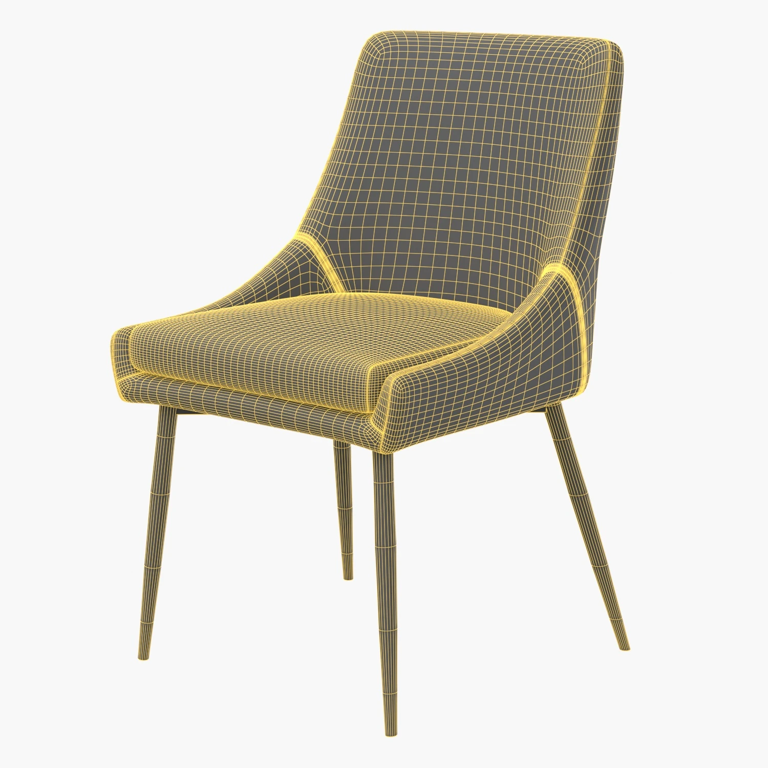 Viscount Upholstered Fabric Dining Chairs 3D Model_07