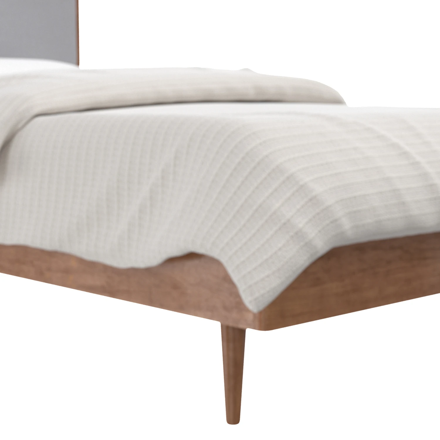 Baxton Studio Cilka Mid-Century Modern Twin Size Platform Bed 3D Model_05
