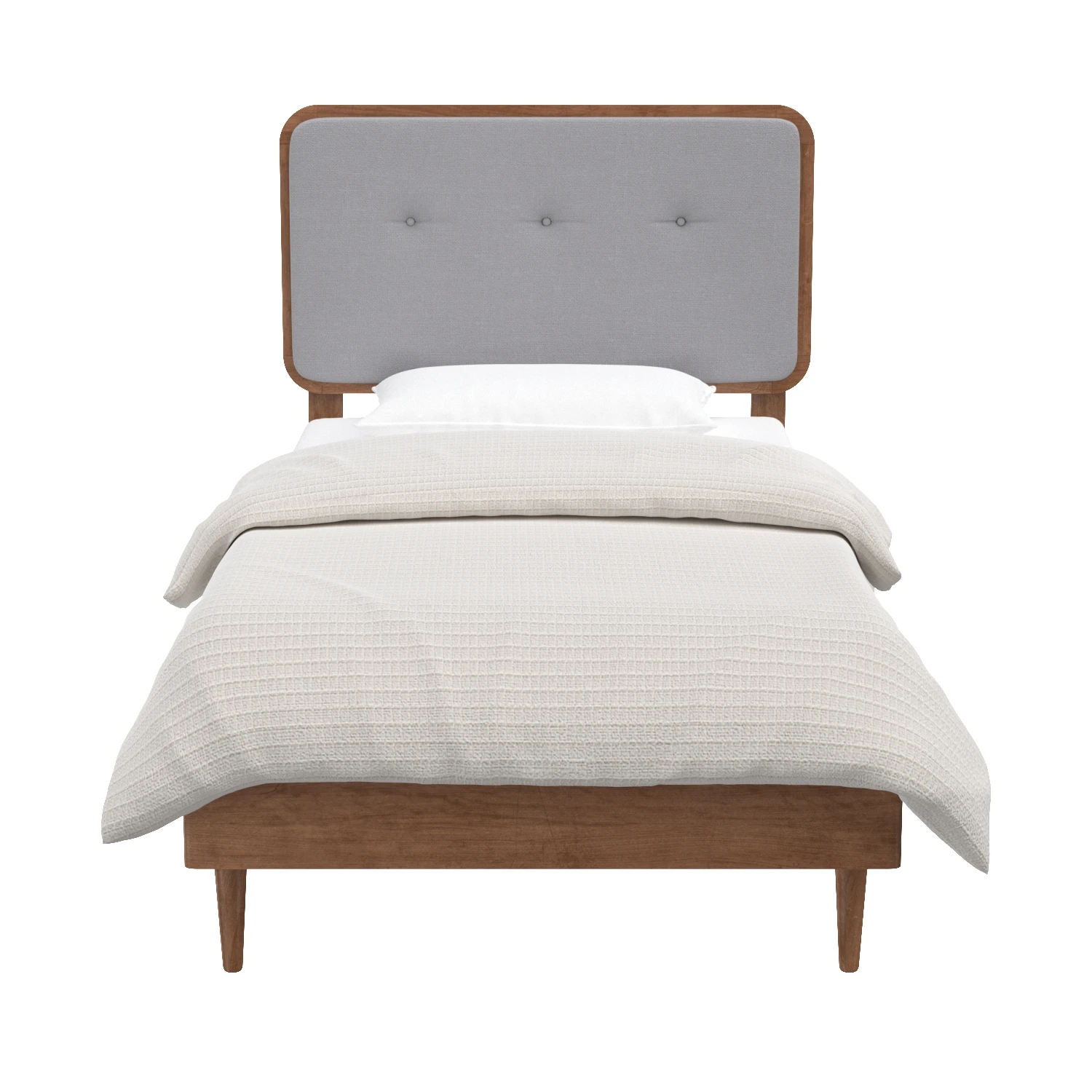 Baxton Studio Cilka Mid-Century Modern Twin Size Platform Bed 3D Model_06