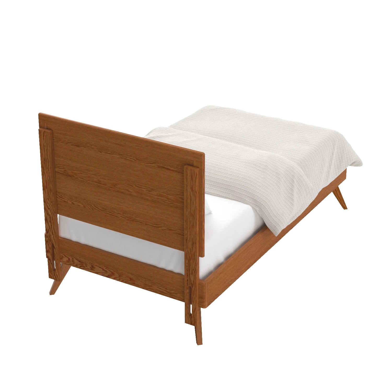 Baxton Studio Jiro Mid-Century Modern Walnut Brown Finished Wood Bed 3D Model_06