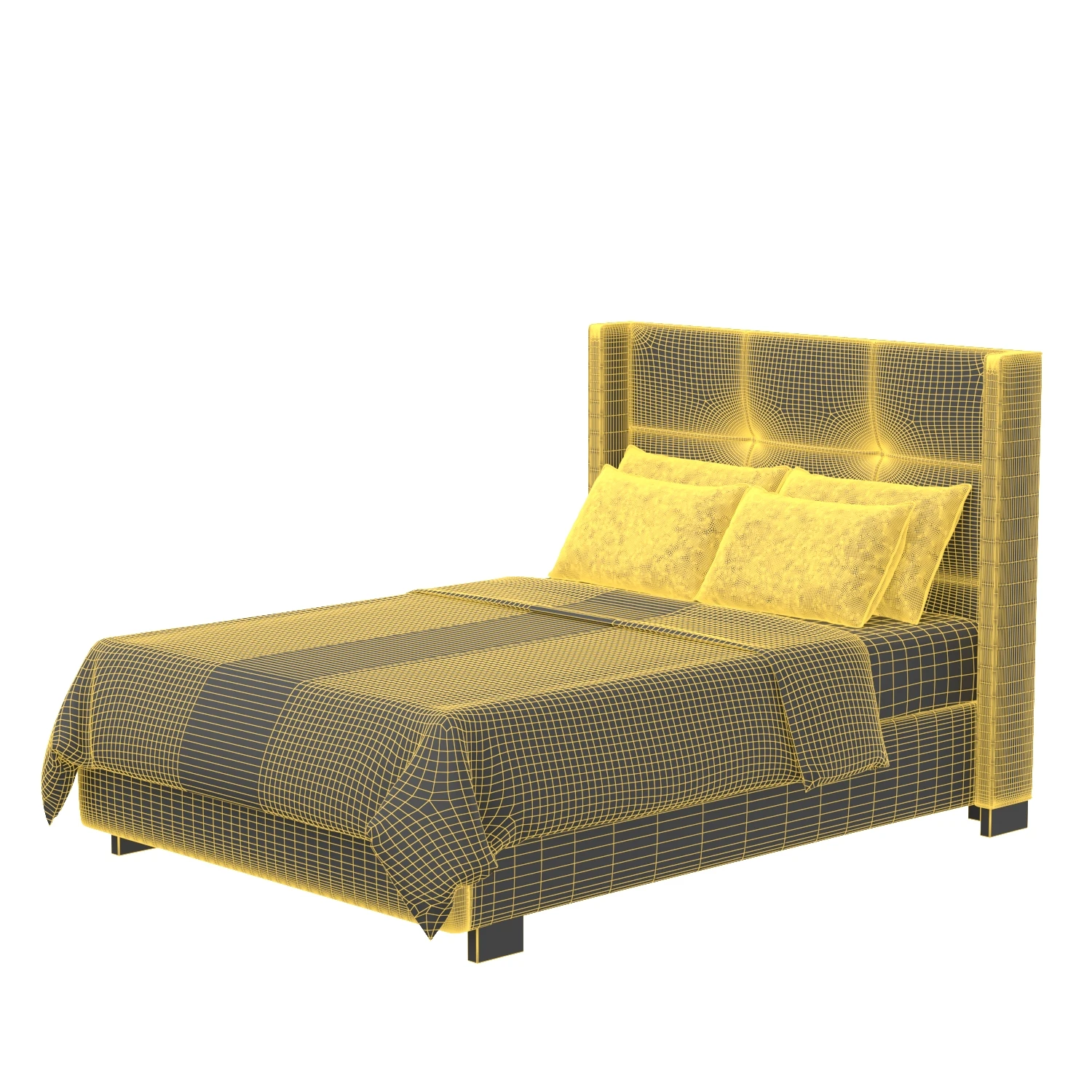 Beverly Bed With Rollout Footboard Storage Grey 3D Model_07
