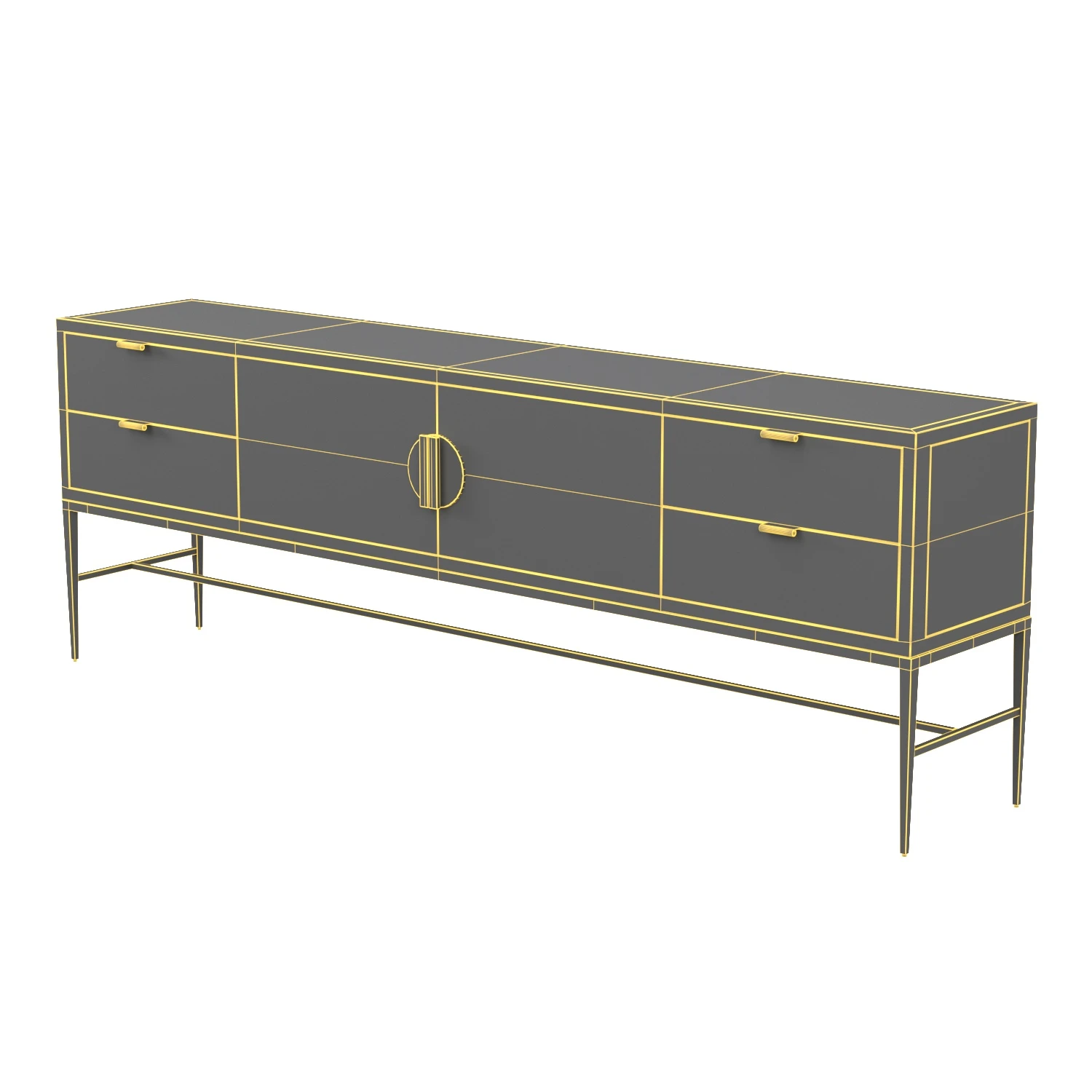 Black Oak Seeded Sideboard Credenza 3D Model_07