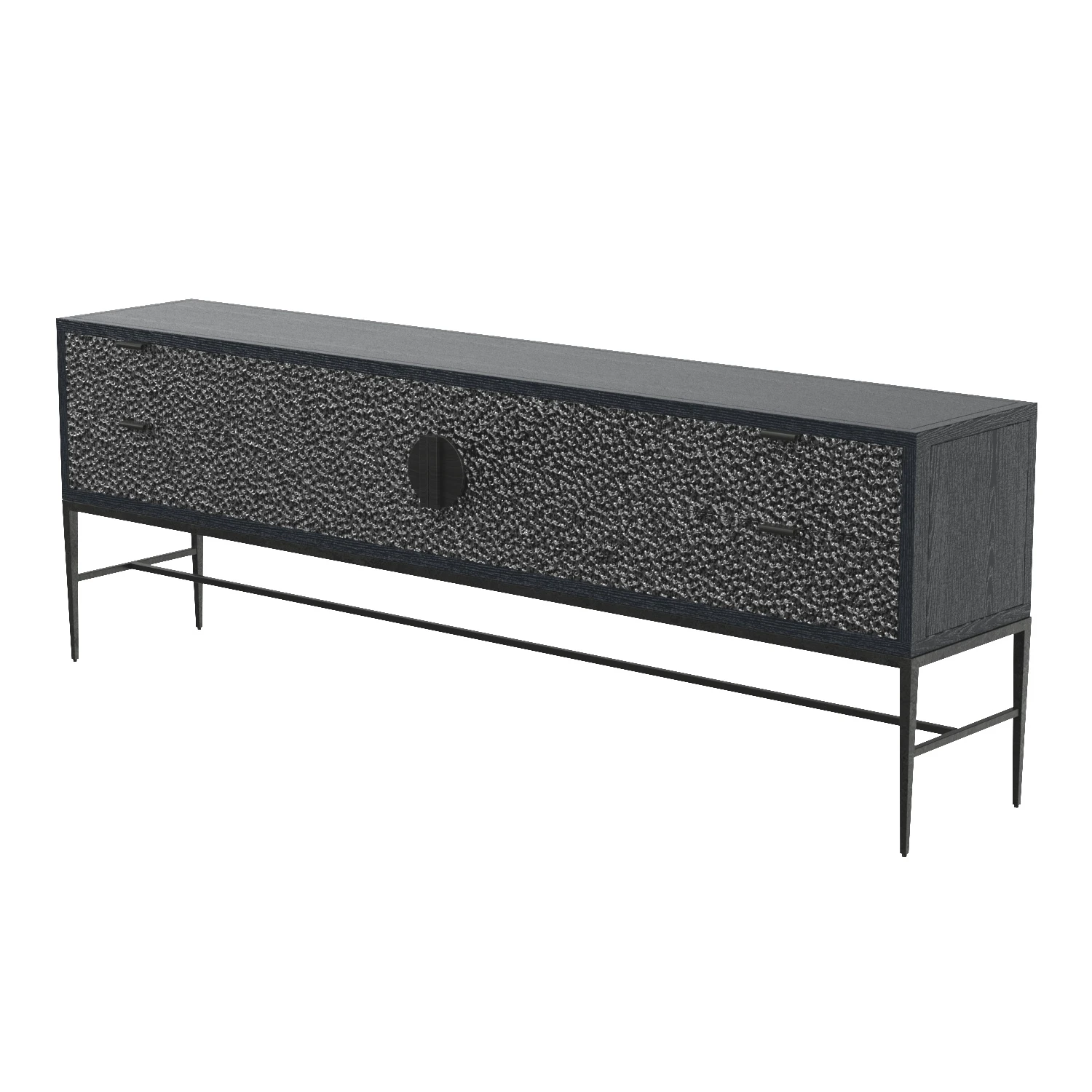 Black Oak Seeded Sideboard Credenza 3D Model_01