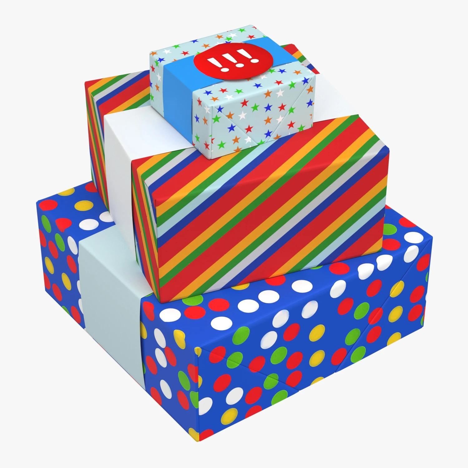 Hallmark Gift Boxes with Wrap Bands 3D Model_01