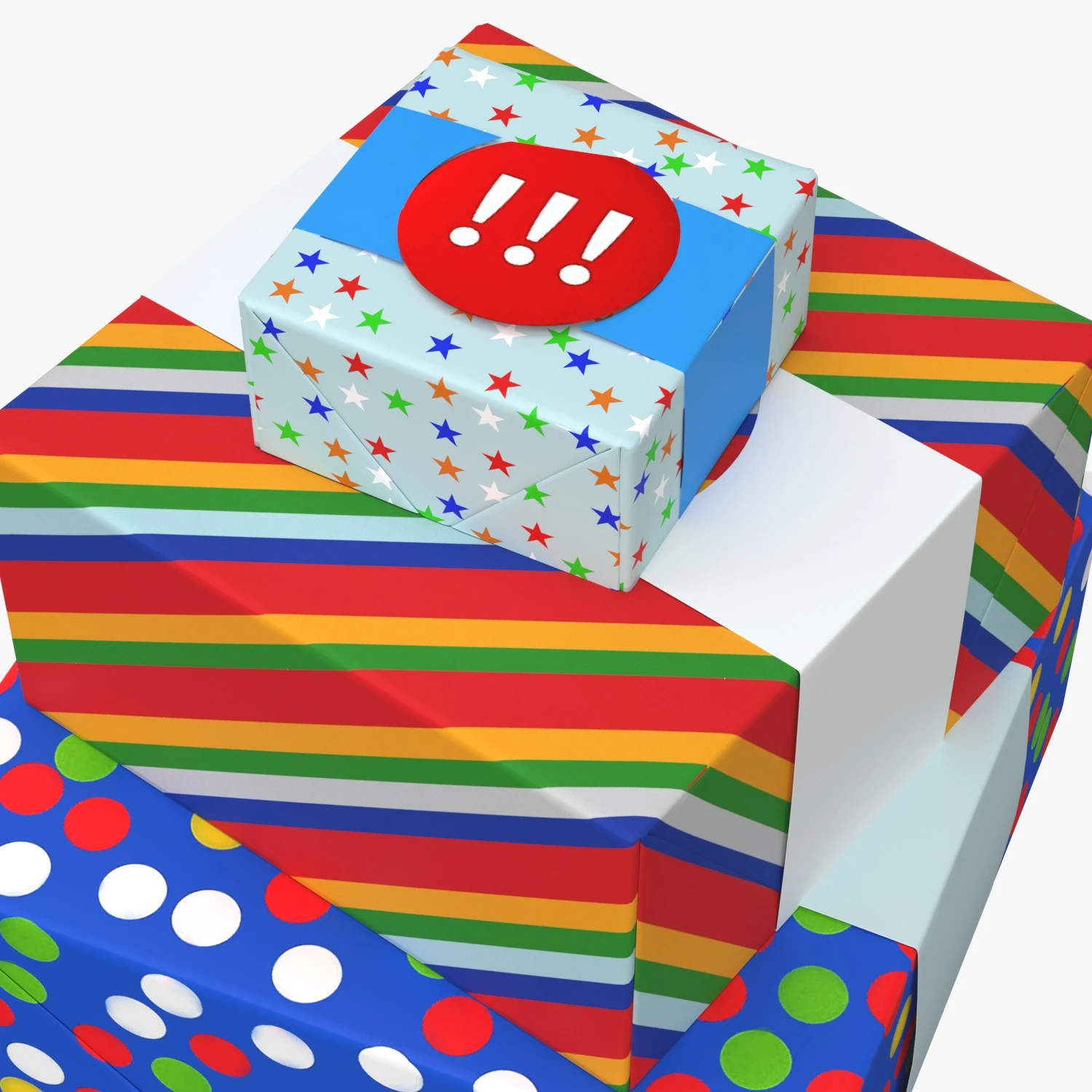 Hallmark Gift Boxes with Wrap Bands 3D Model_05