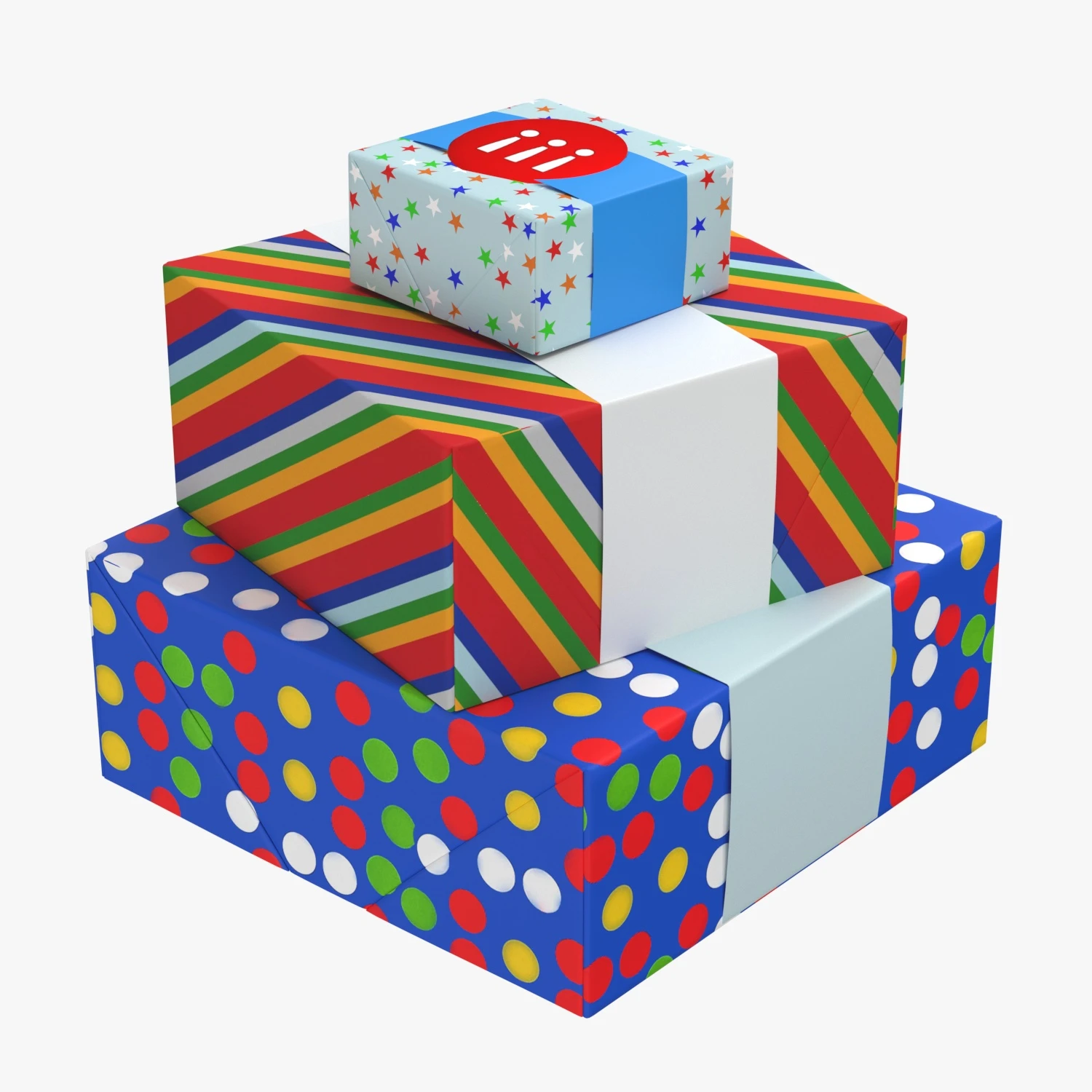 Hallmark Gift Boxes with Wrap Bands 3D Model_06