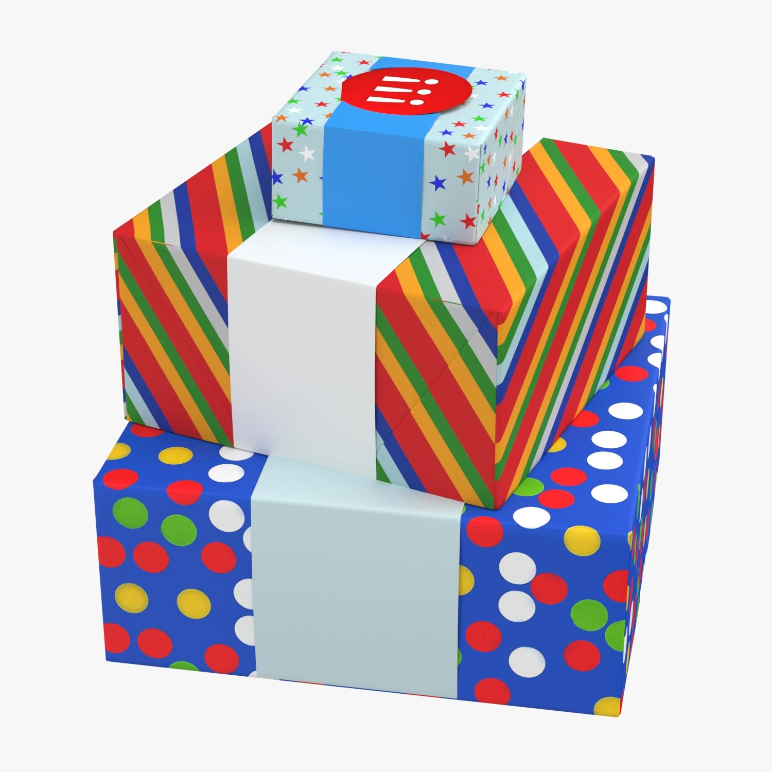 Hallmark Gift Boxes with Wrap Bands 3D Model_03
