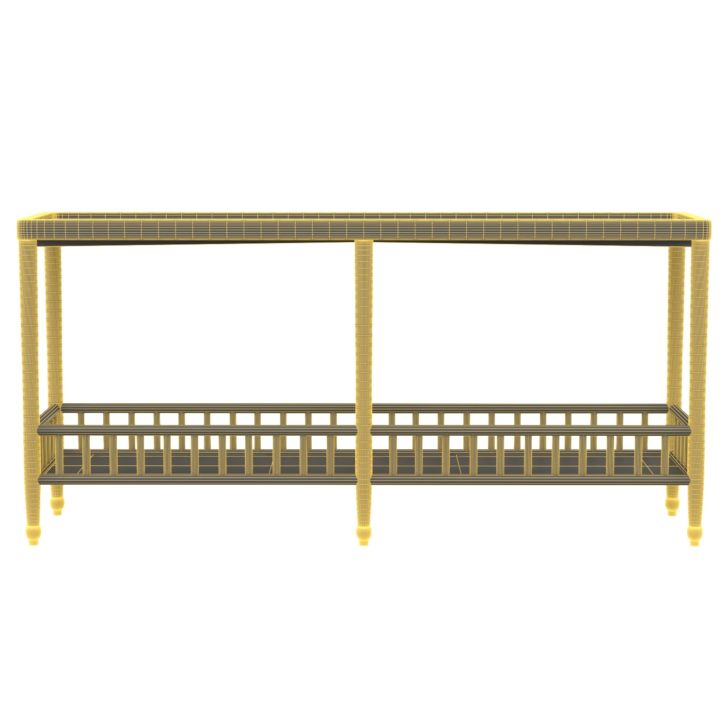 Mango Wood Console Table with Shelf 3D Model_06