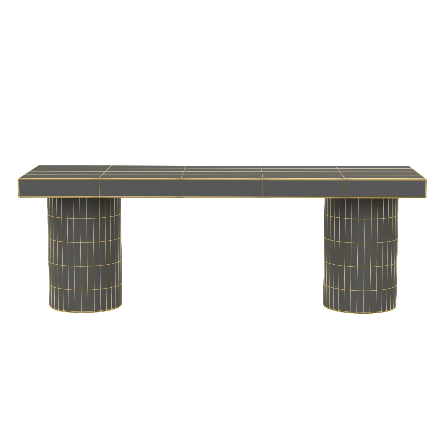 Margate Reclaimed Wood Bench 3D Model_07