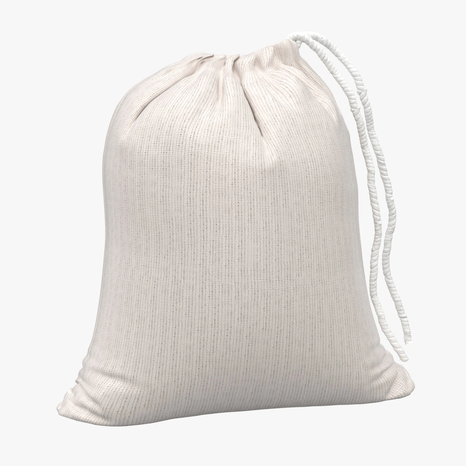 Muslin Bags Cotton Drawstring Bags Sachet Bag 3D Model_01