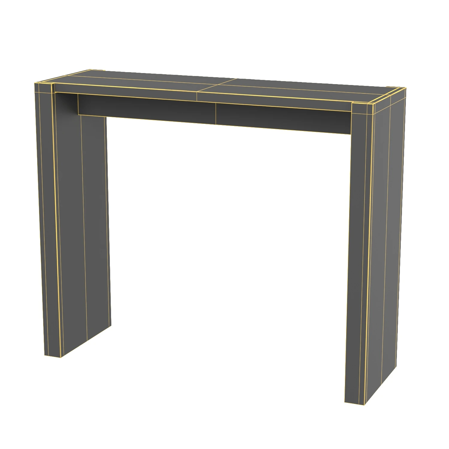 Niche Burl Wood Console Table 34in 3D Model_07
