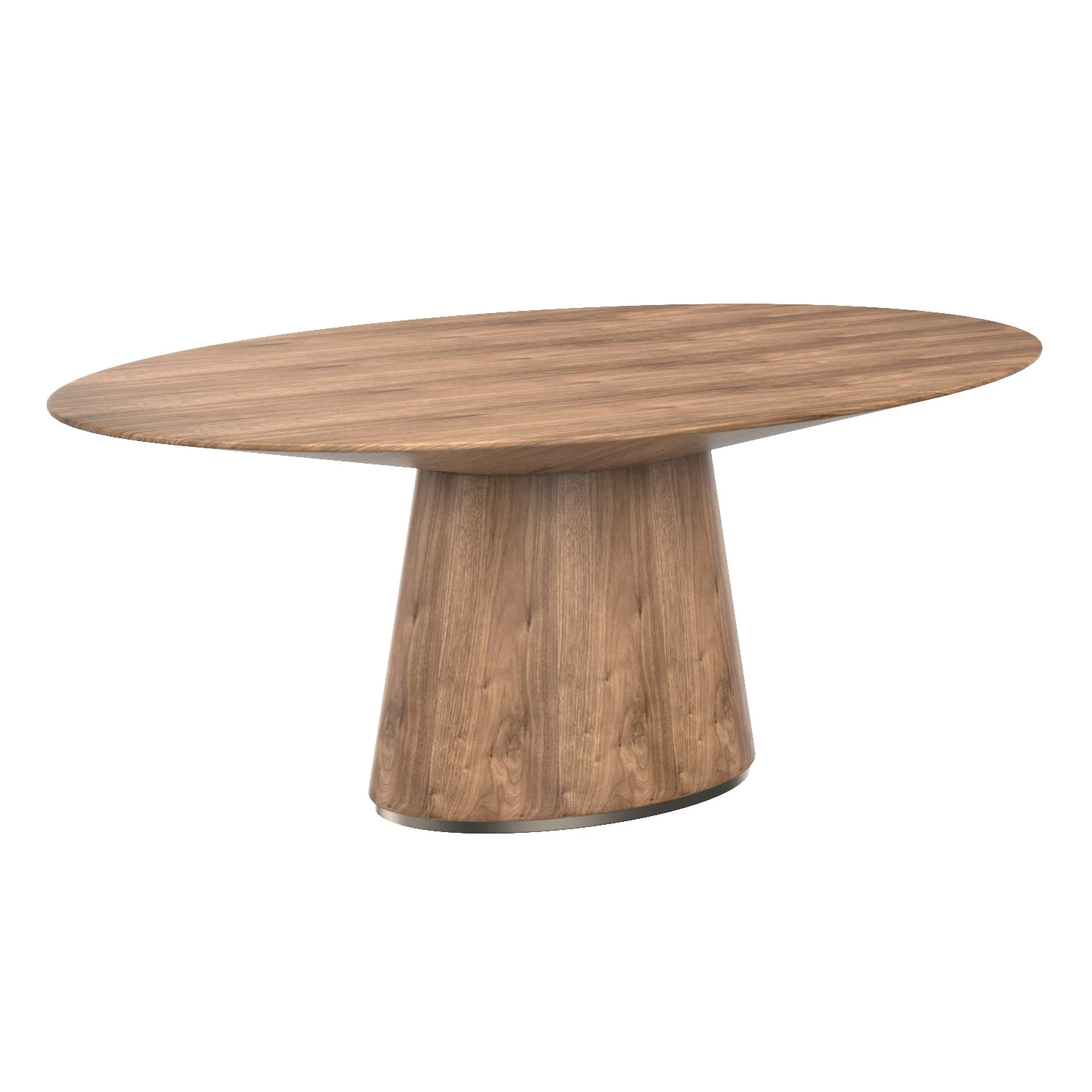 Otago Oval Dining Table Walnut 3D Model_01