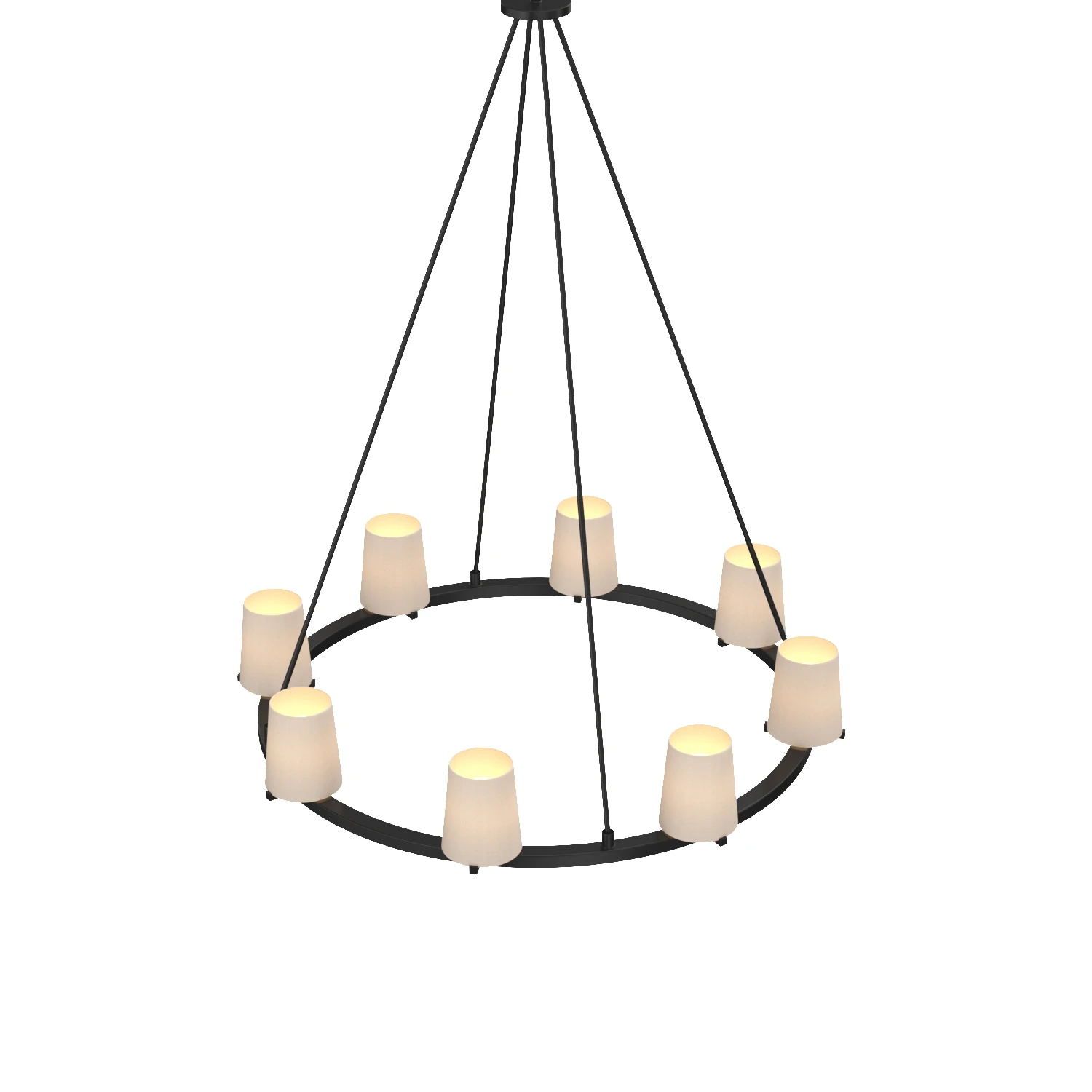 Pauillac Fabric Shade Round Chandelier 36in 3D Model_06