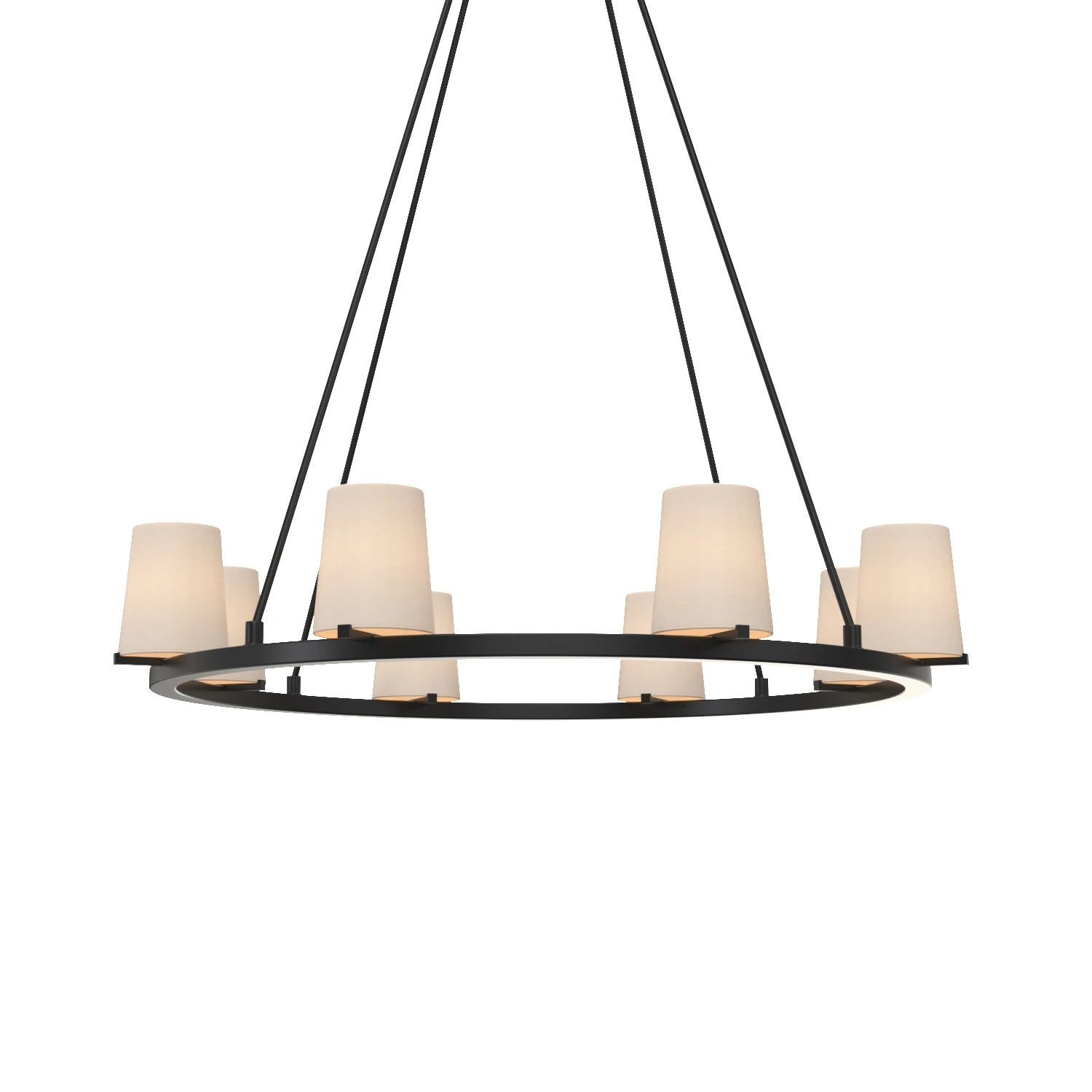 Pauillac Fabric Shade Round Chandelier 36in 3D Model_01