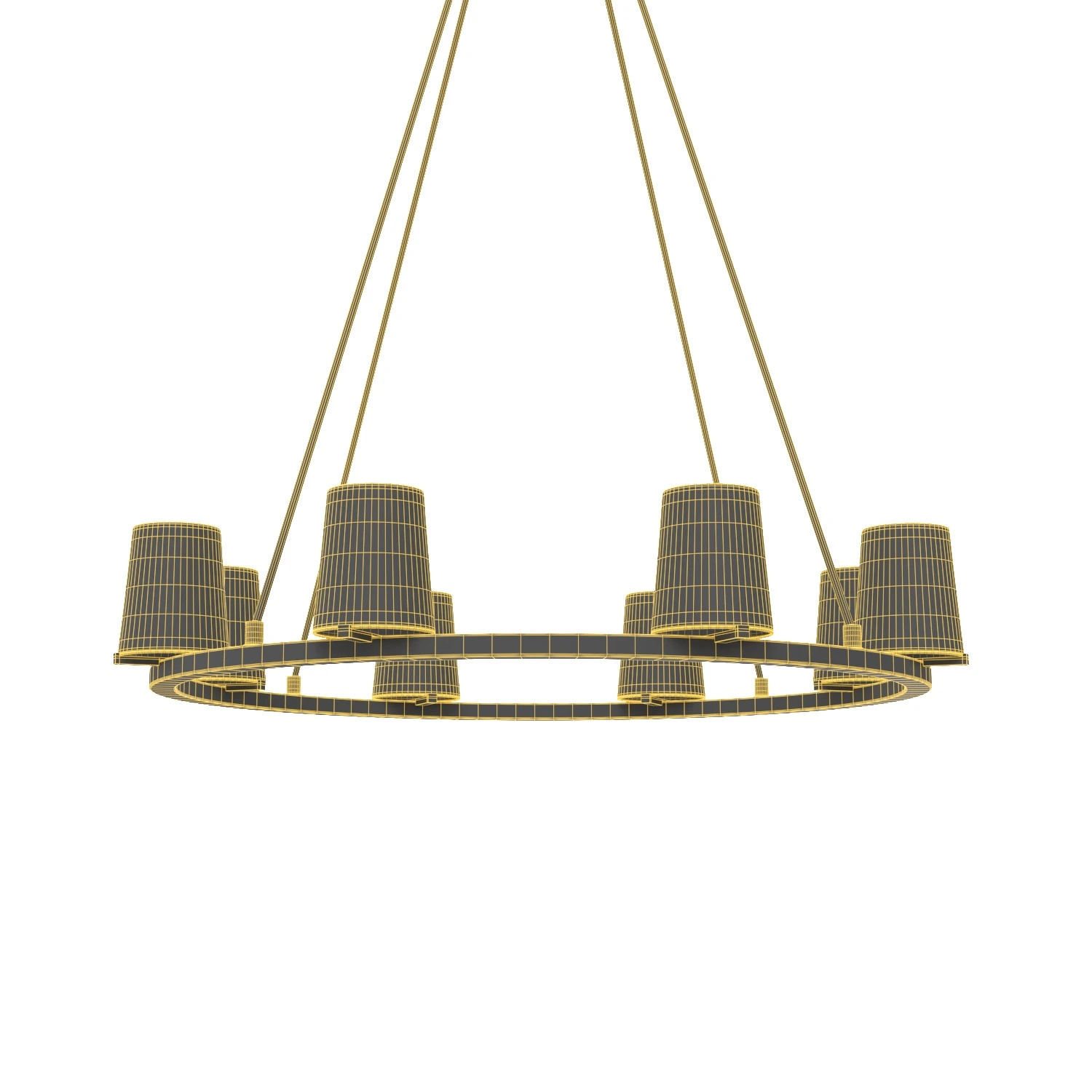 Pauillac Fabric Shade Round Chandelier 36in 3D Model_07