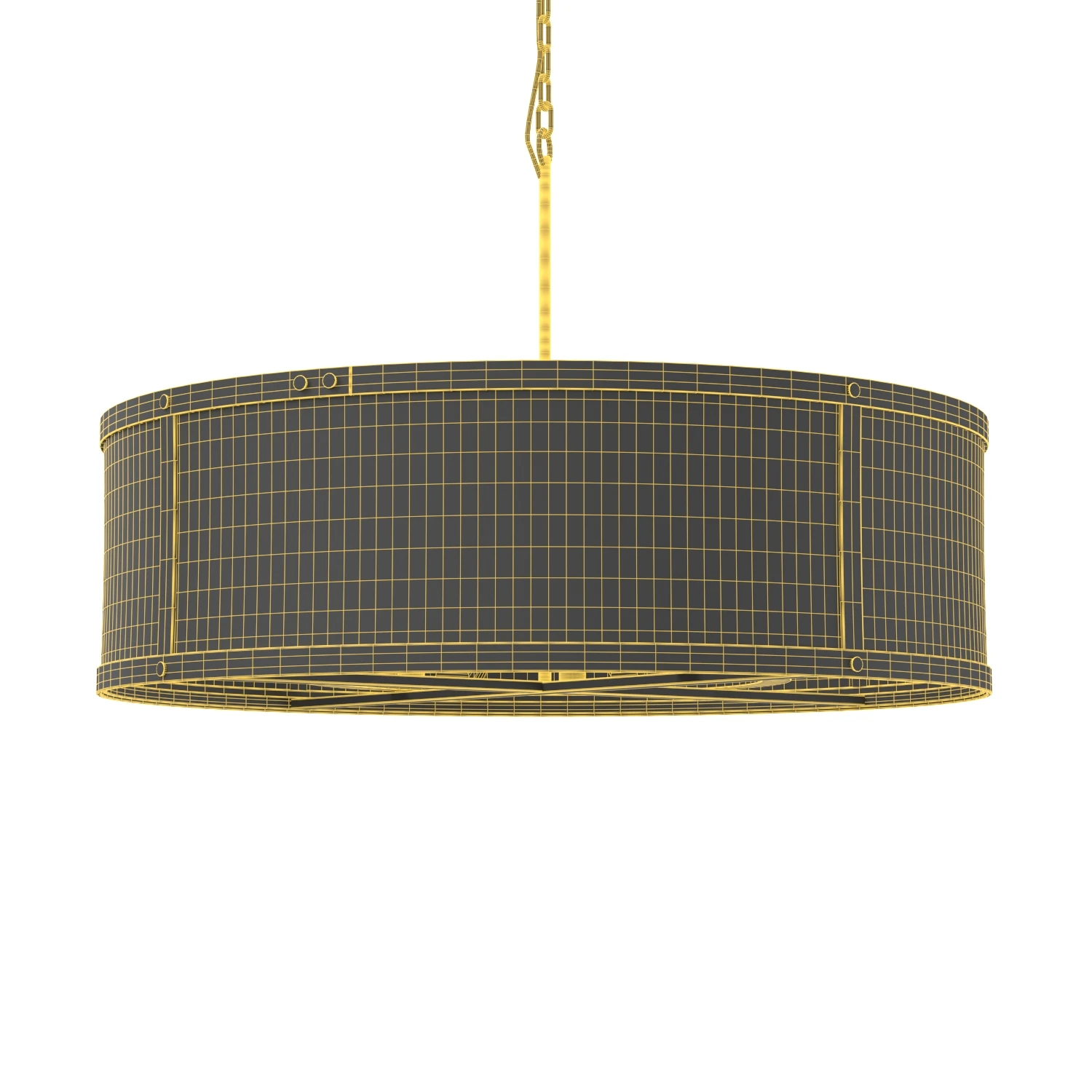 Riveted Mesh Round Chandelier 3D Model_07