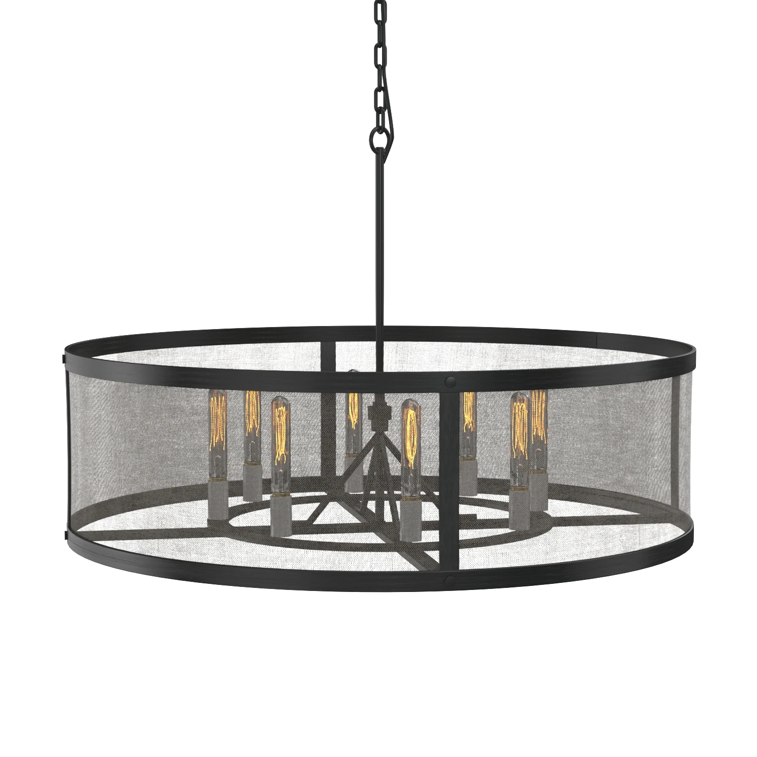 Riveted Mesh Round Chandelier 3D Model_03