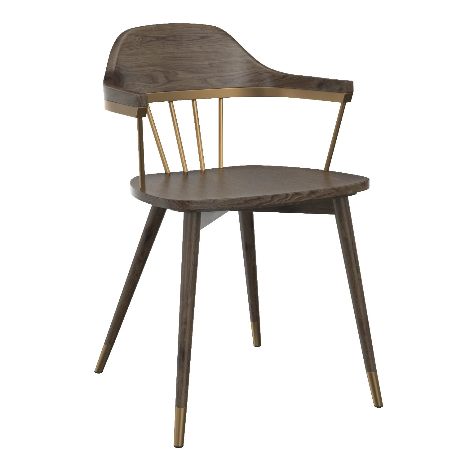 Sunpan Demi Modern Solid Oak Wood Dining Chair 3D Model_01