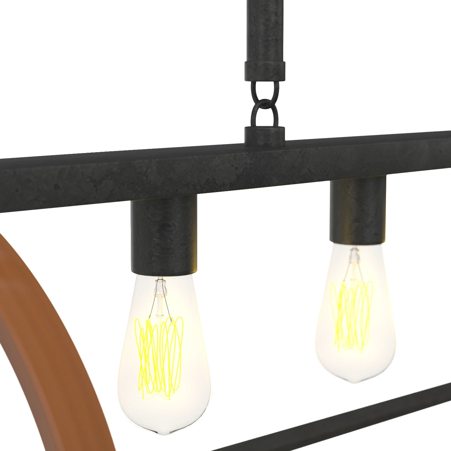 Trestle 4 Light 33 inch Gilded Iron Island Pendant Ceiling Light 3D Model_05