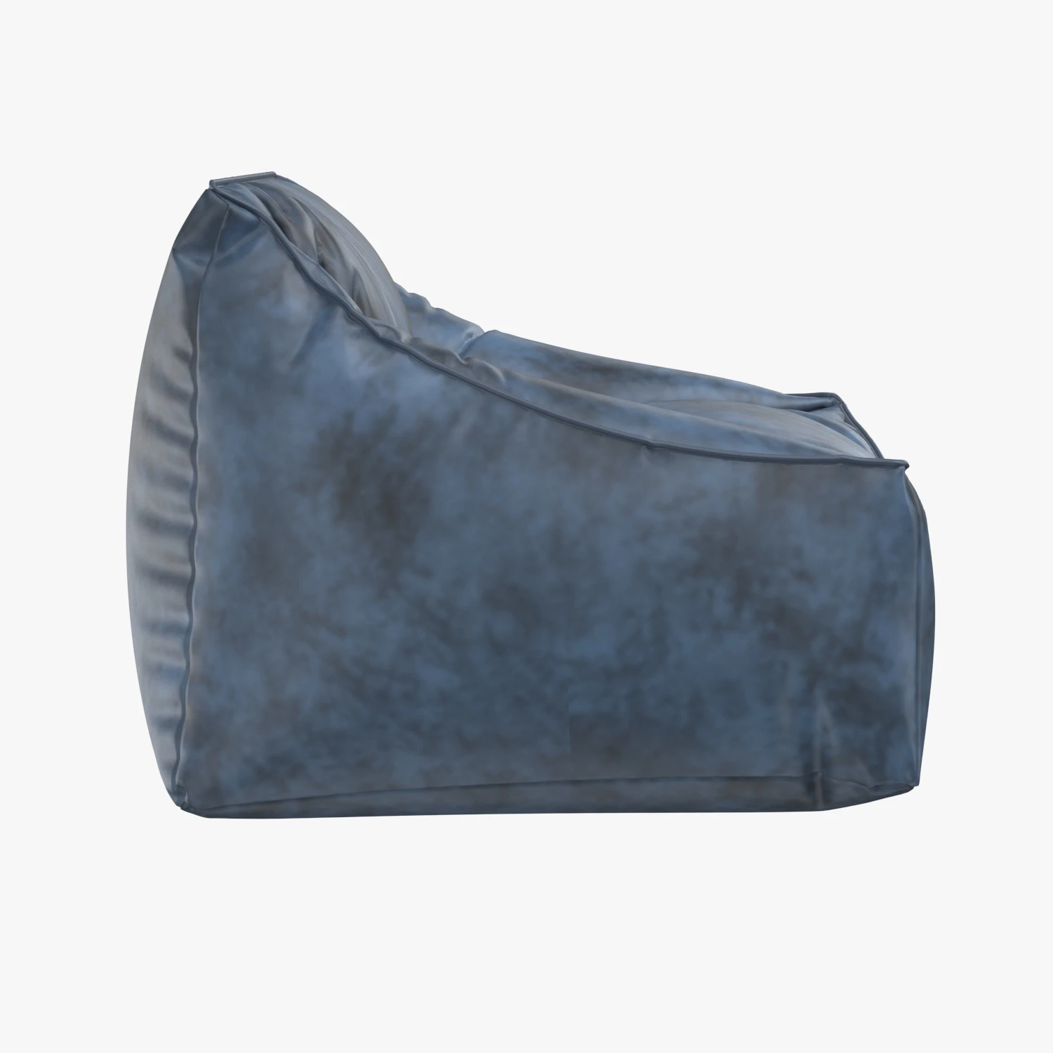 Vegan Leather Navy Modern Lounger 3D Model_03