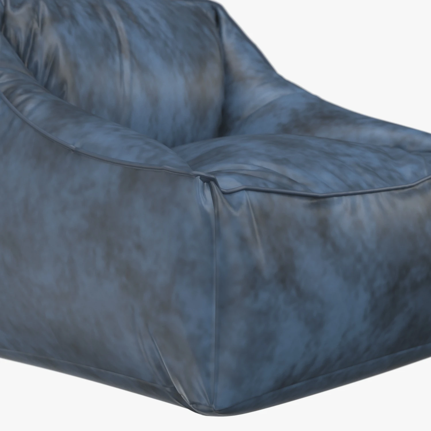 Vegan Leather Navy Modern Lounger 3D Model_05