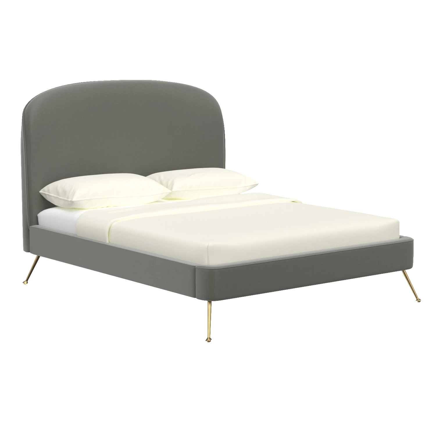 Vivi Grey Velvet Bed in Queen TOV-B6343 3D Model_01