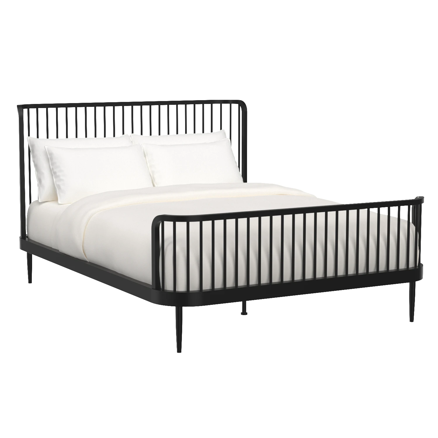 Wembley Kids Full Black Metal Bed 3D Model_01