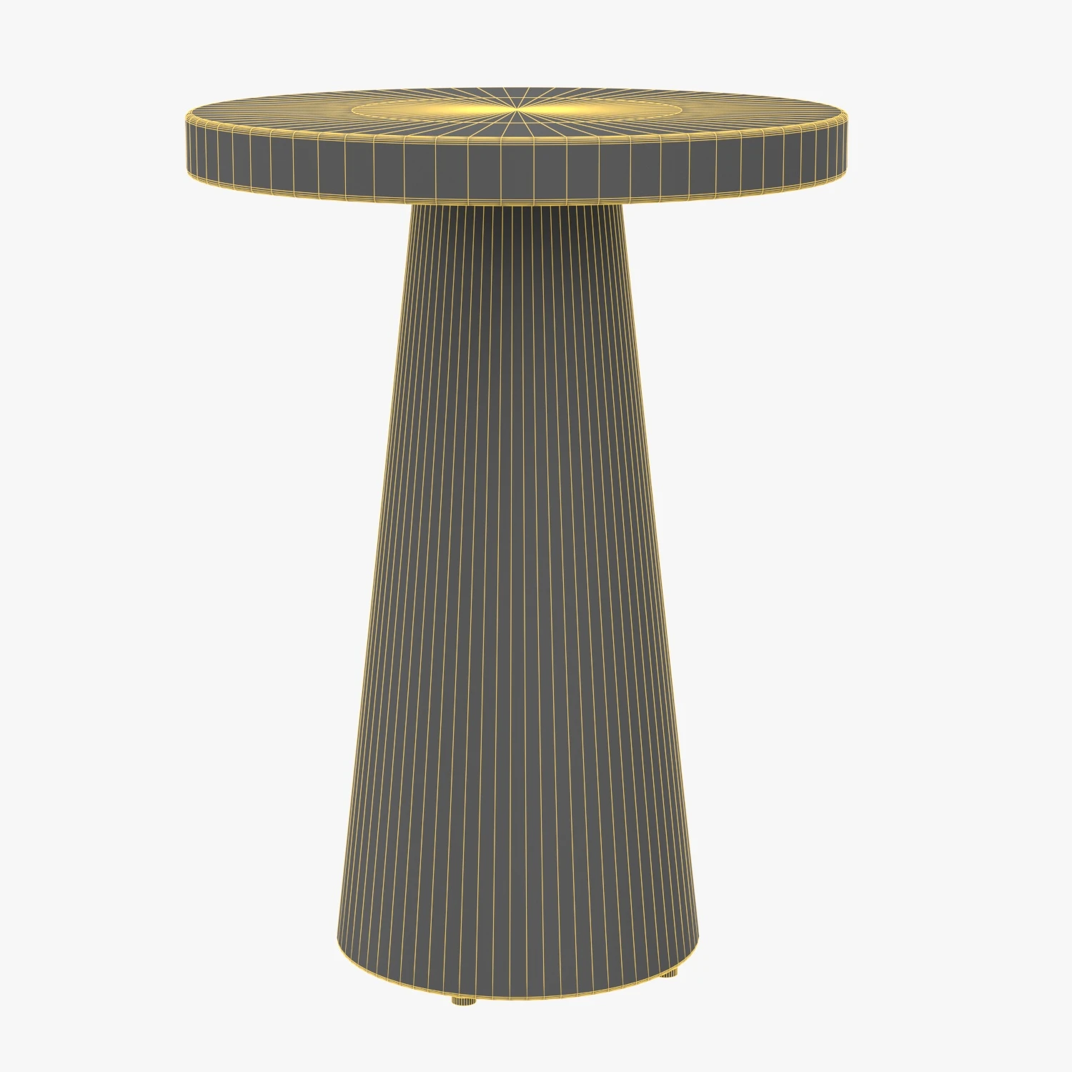 Willy Plaster Round Pedestal Side Table 3D Model_07