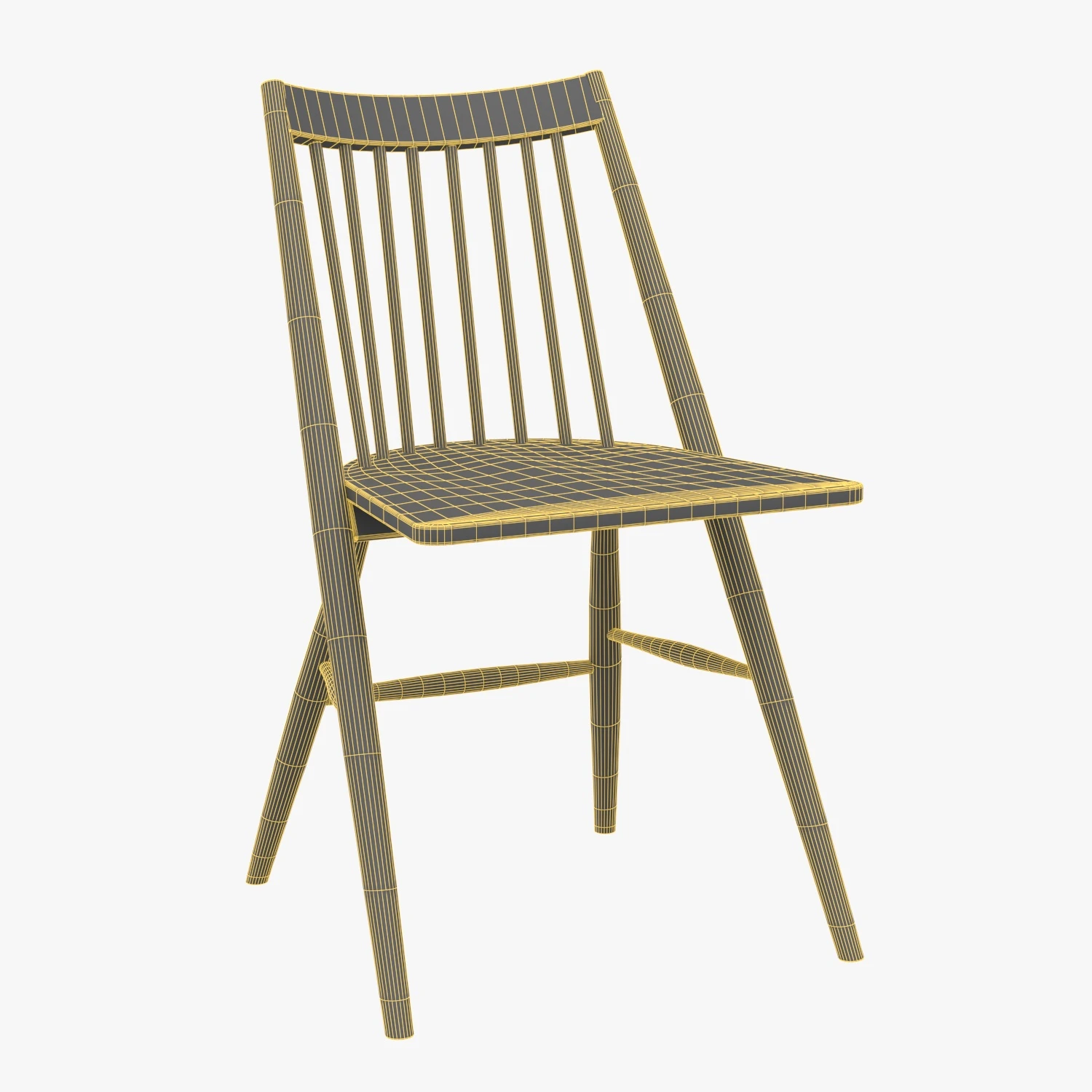Wren Spindle Dining Chair 3D Model_07