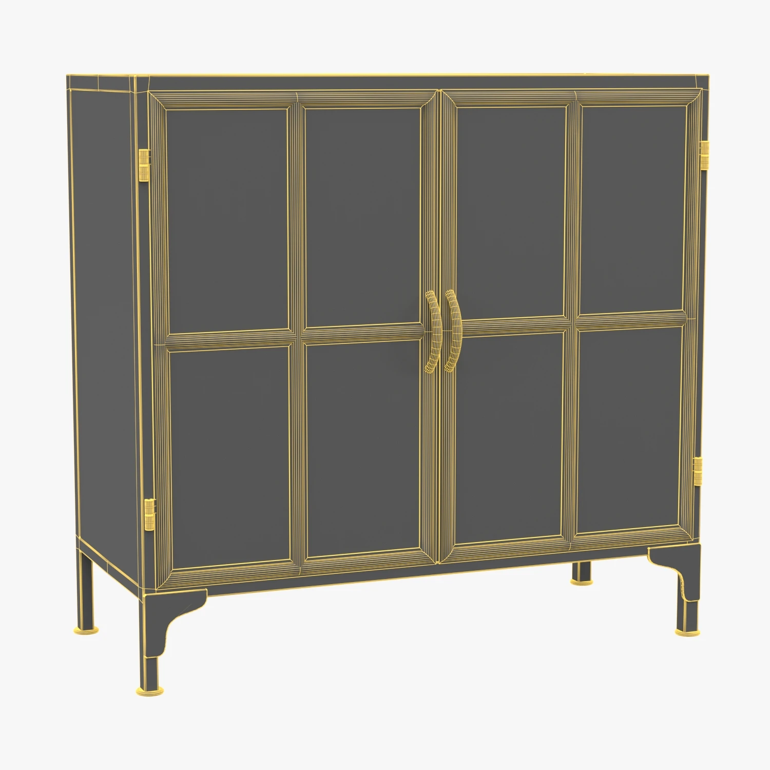 Yanna Industrial Loft Rectangular 2 Door Sideboard 3D Model_07