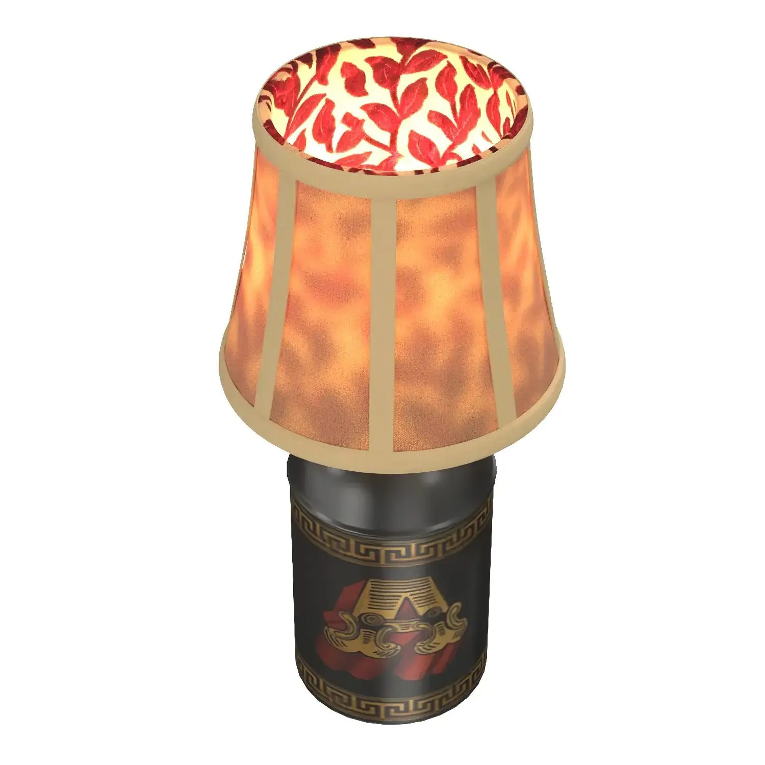 An English Black and Gilt-Decorated Tole Tea Canister Lamp 3D Model_03