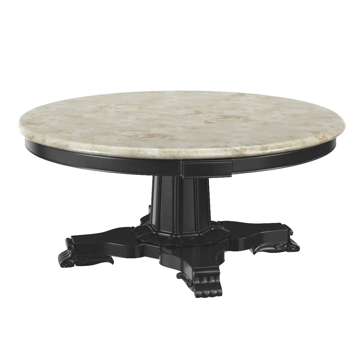 Anglo-Indian Marble and Ebonized Mahogany Centre Table 3D Model_01