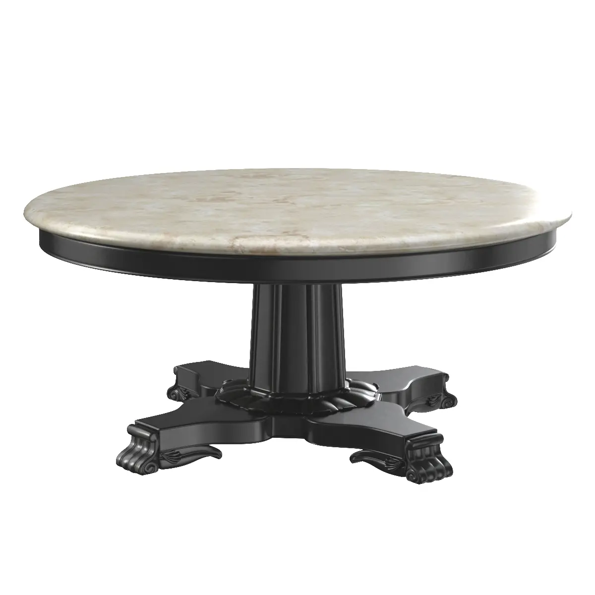 Anglo-Indian Marble and Ebonized Mahogany Centre Table 3D Model_04
