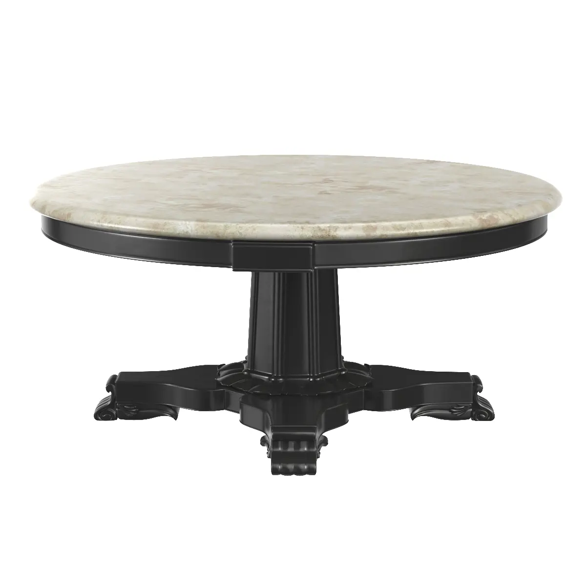 Anglo-Indian Marble and Ebonized Mahogany Centre Table 3D Model_06