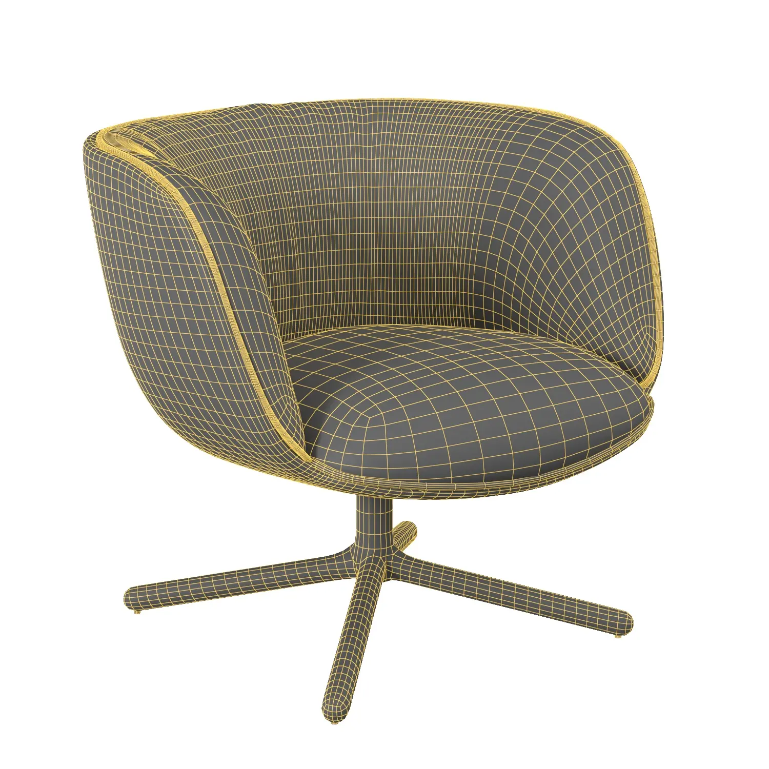 Bom Bom Swivel Lounge Chair 3D Model_07