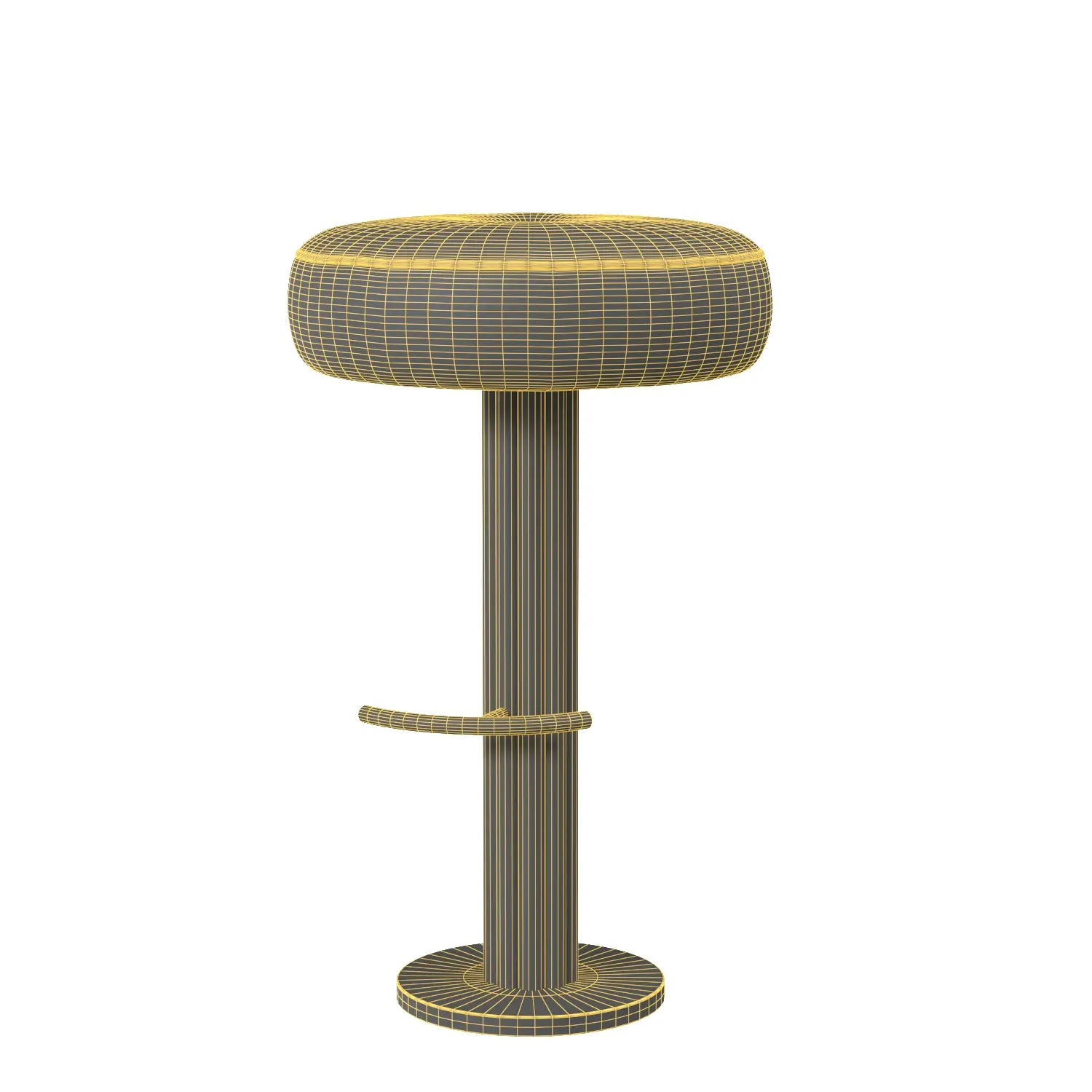 Bronzed Rubbed Steel Swivel Stool 3D Model_07