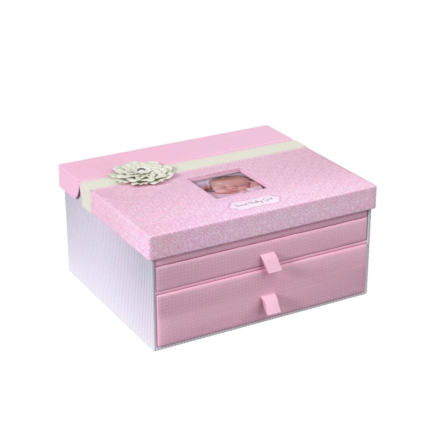 C R Gibson Pink Baby Girl Large Keepsake Box 3D Model_01