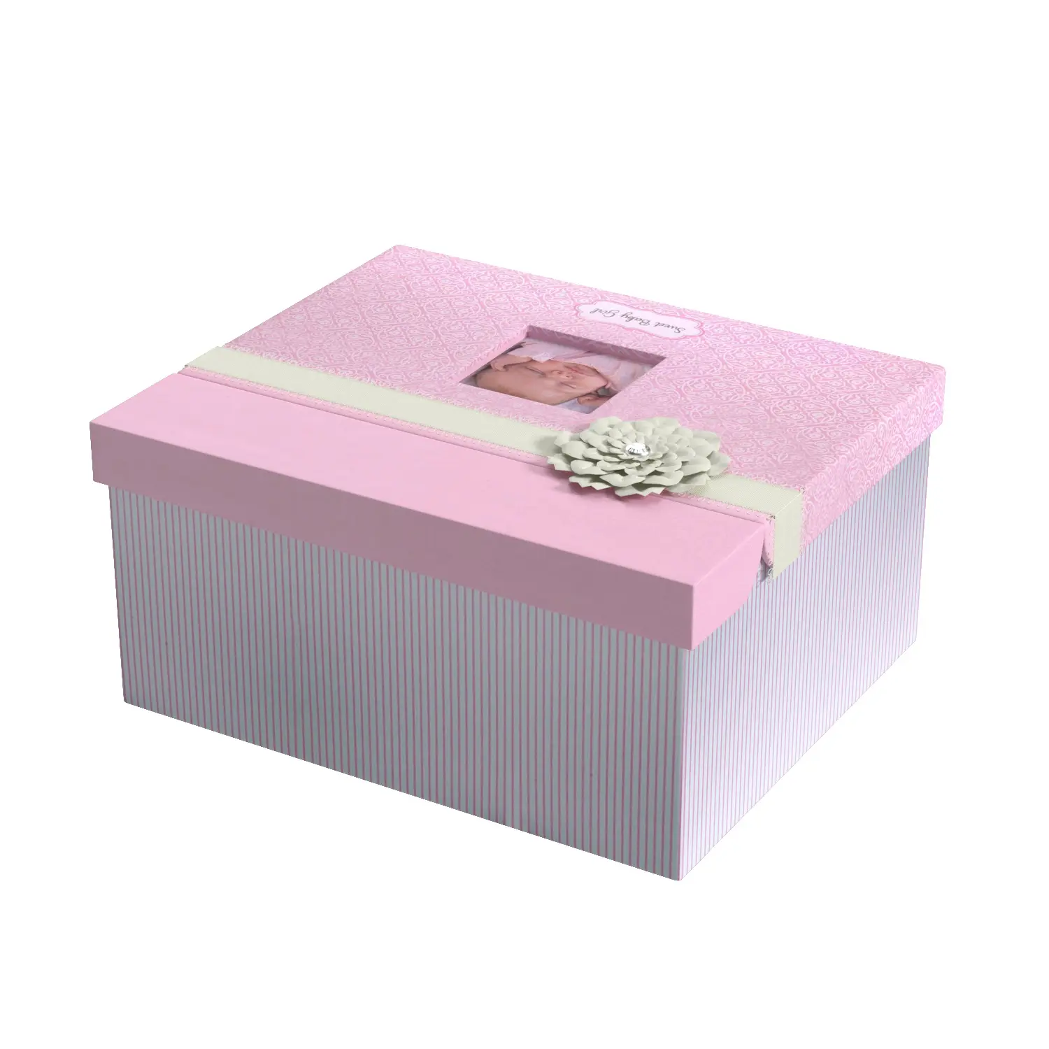 C R Gibson Pink Baby Girl Large Keepsake Box 3D Model_06