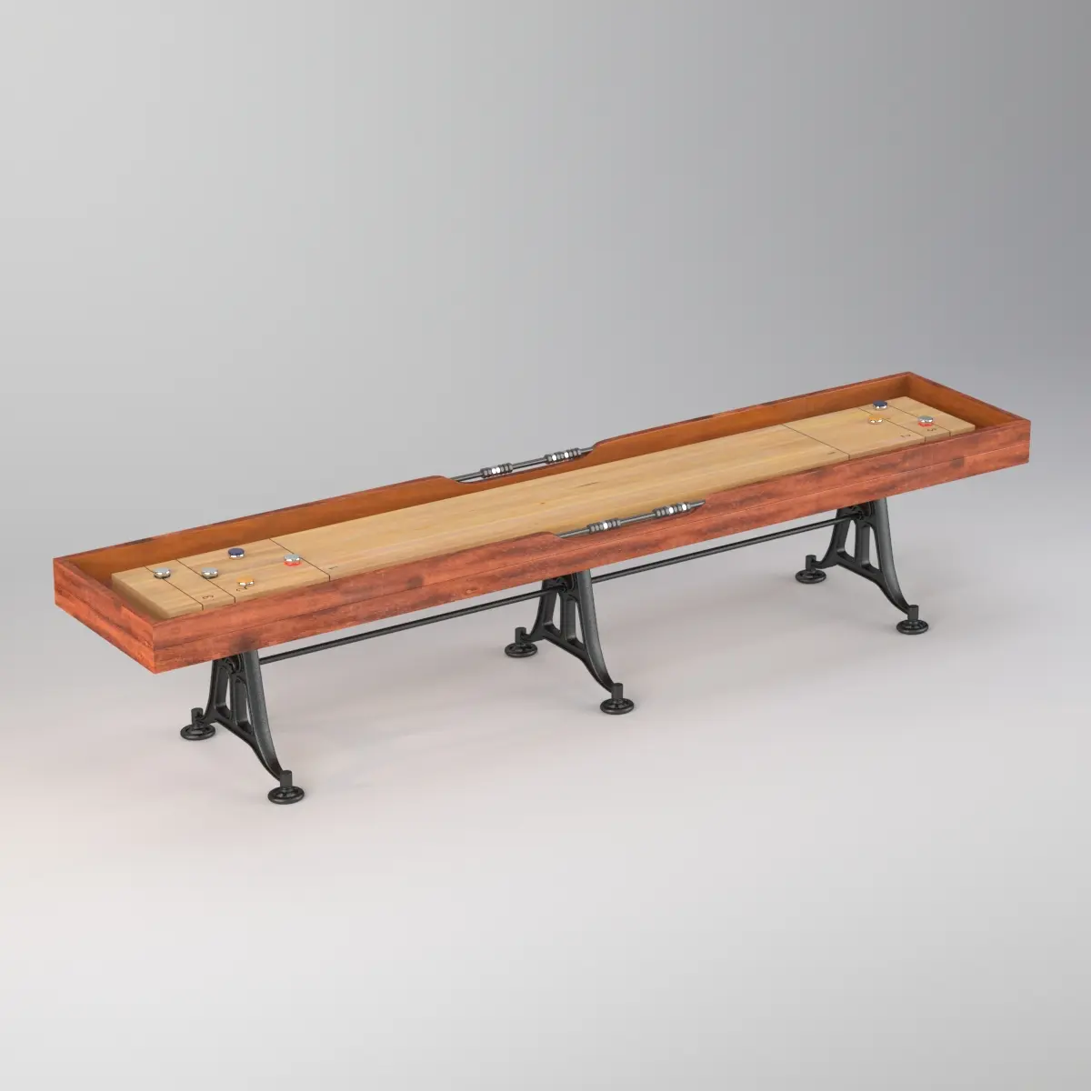 District Eight 12ft Shuffleboard Table 3D Model_01