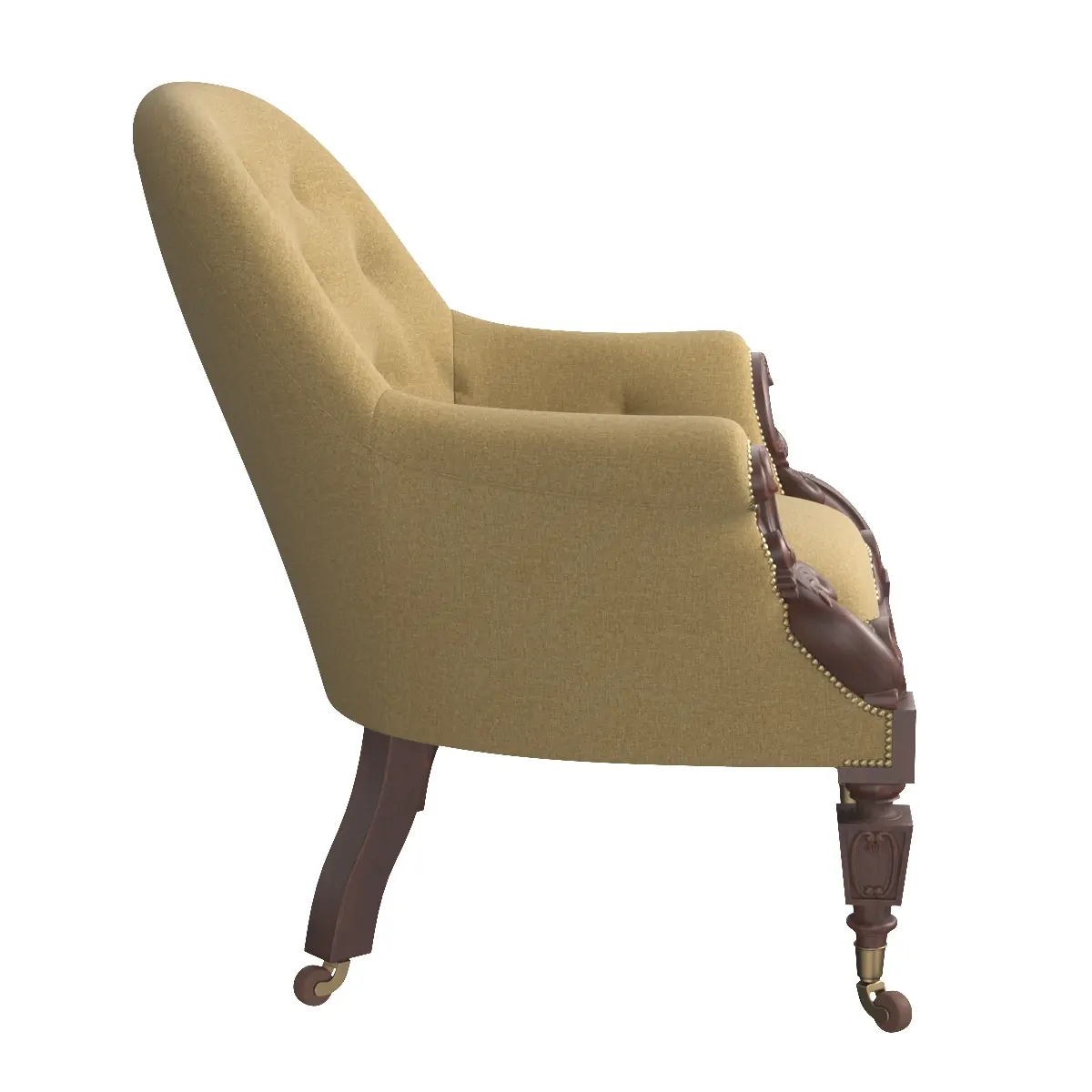 Early Victorian Rosewood Armchair 3D Model_04