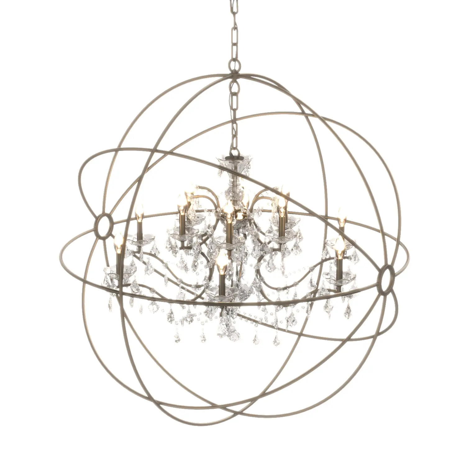 Geneva 18 Light 44 inch Wide Crystal Chandelier 3D Model_06