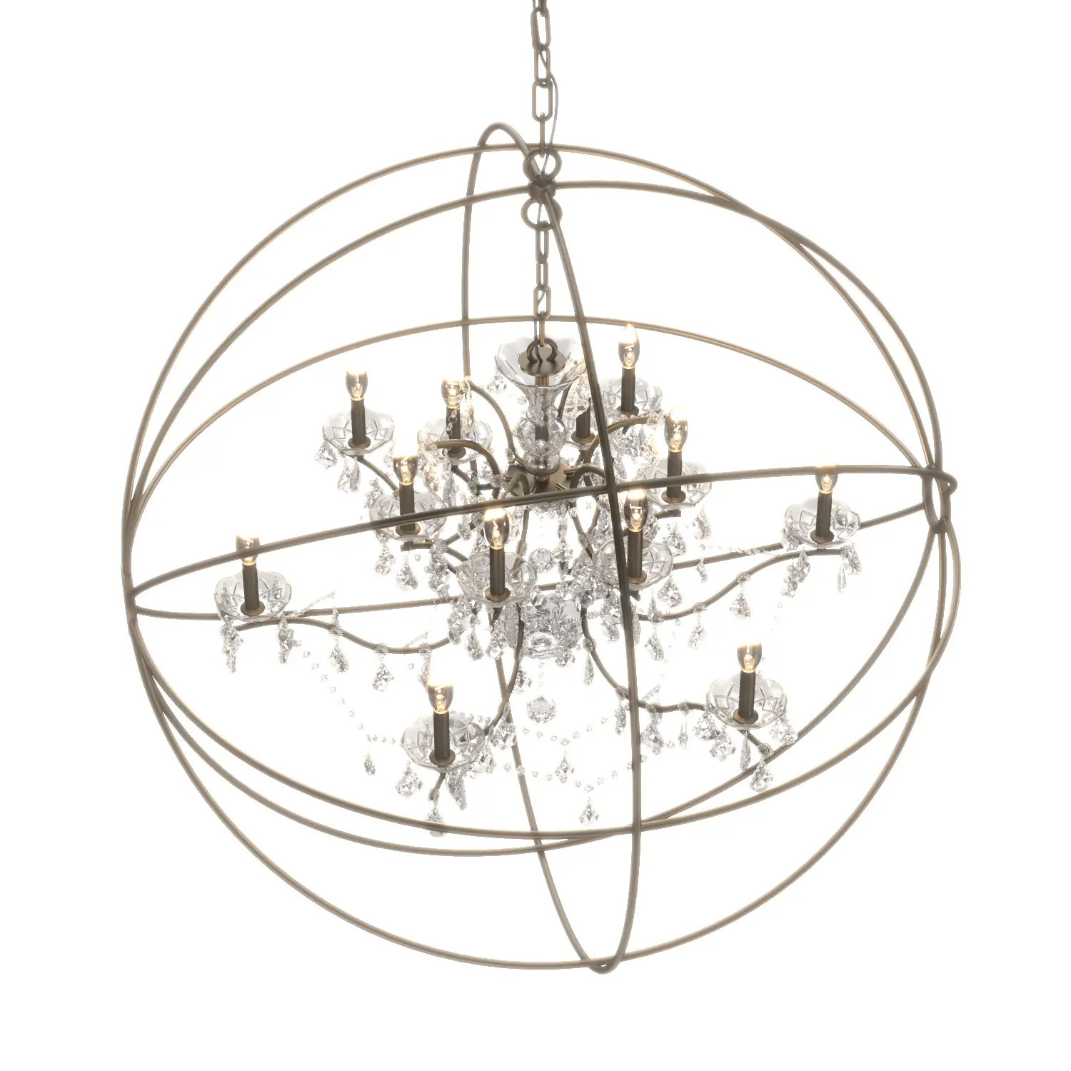 Geneva 18 Light 44 inch Wide Crystal Chandelier 3D Model_04