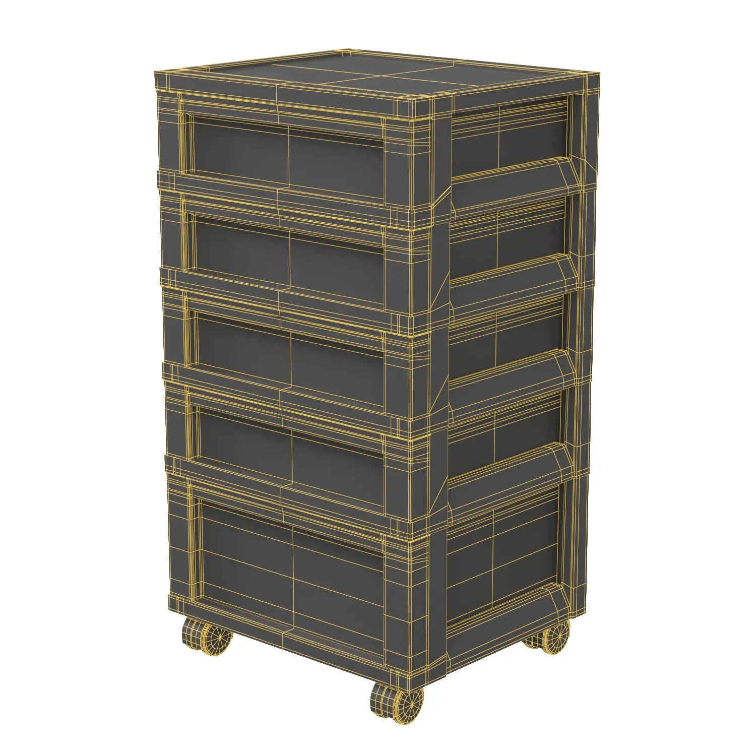 IRIS USA MC 341 NS Storage Drawer Cart 3D Model_07