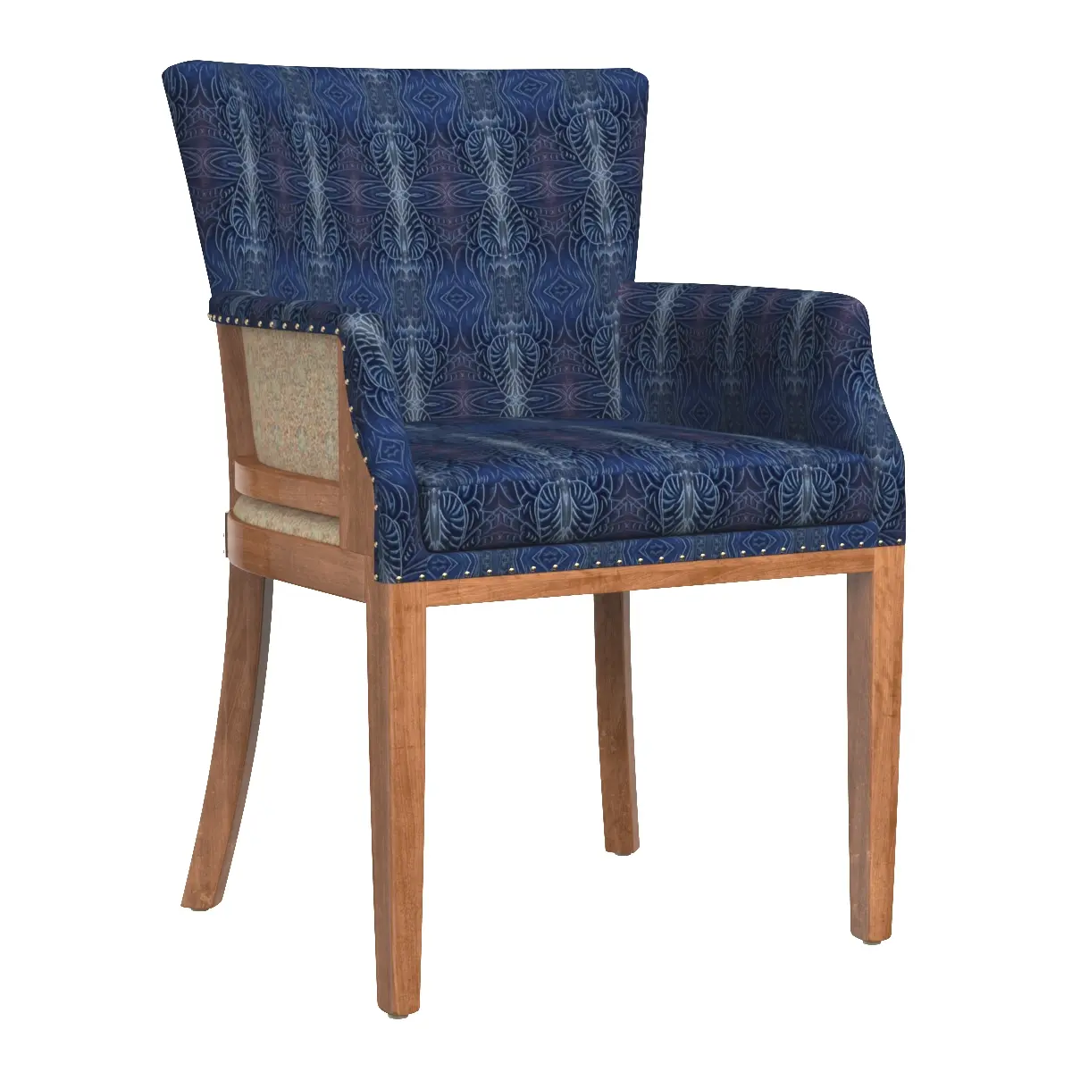 Oakwood Linen Dining Chair 3D Model_01